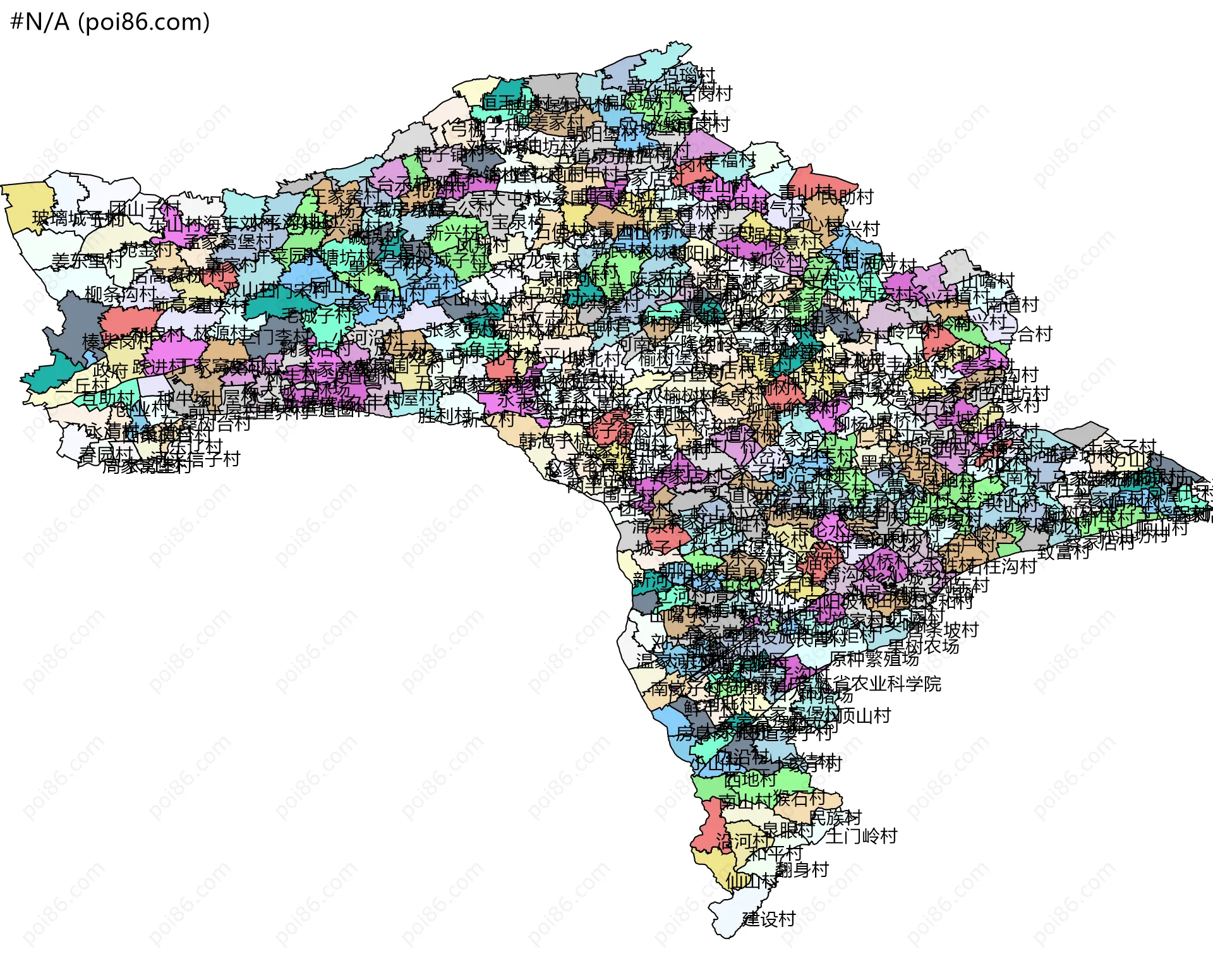 #N/A边界地图(五级行政区划)