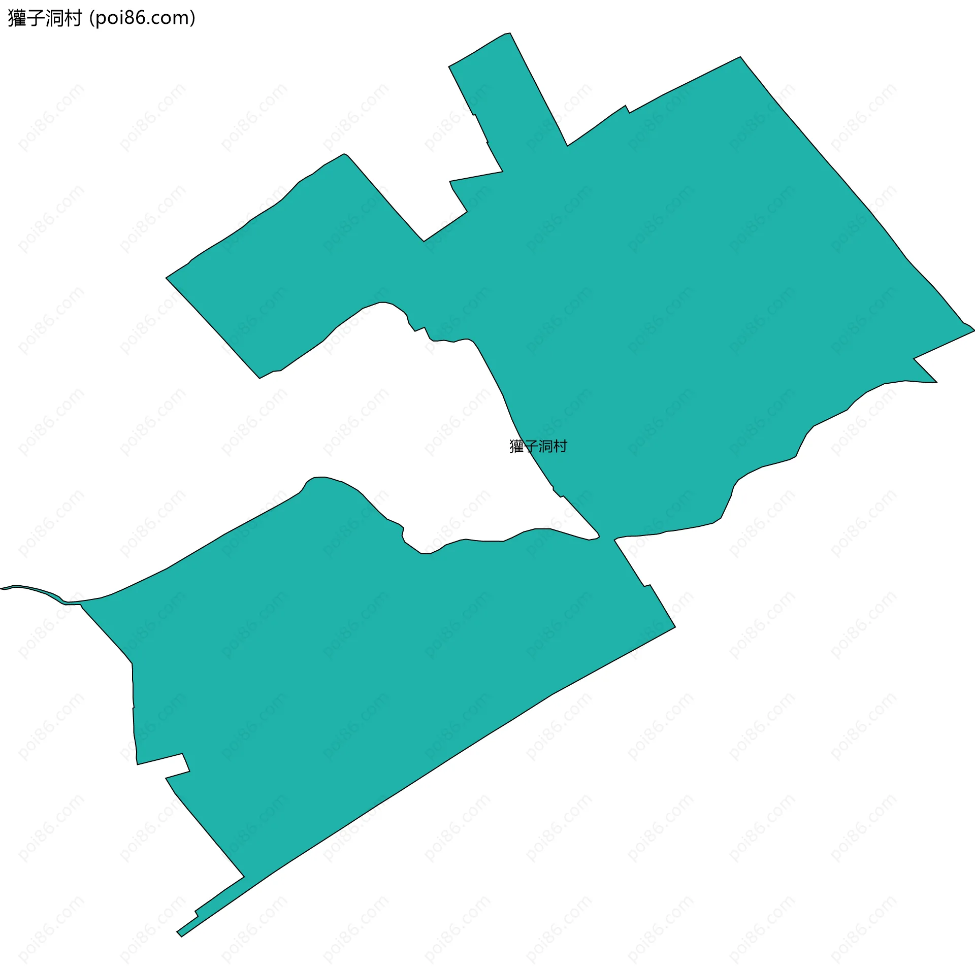 獾子洞村边界地图