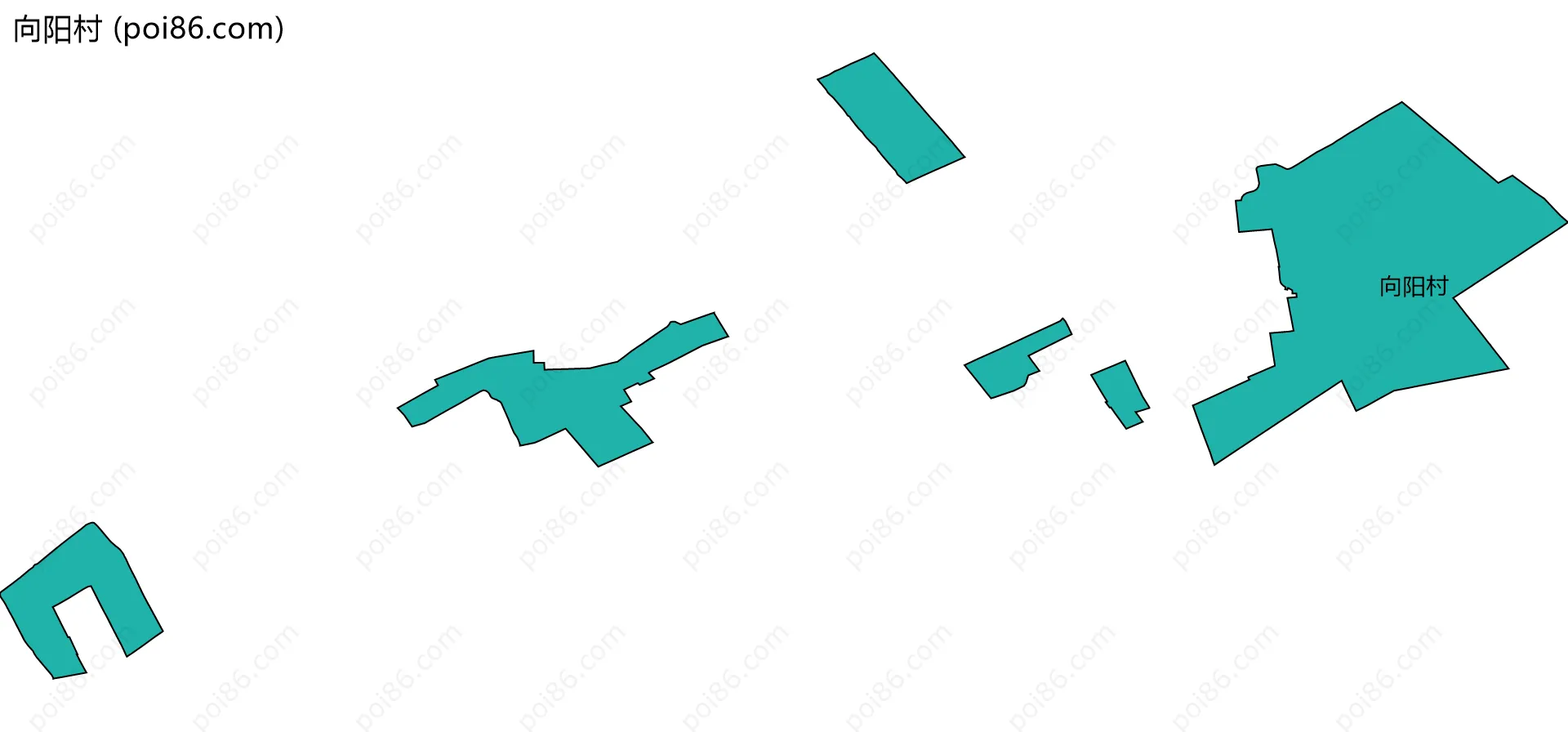 向阳村边界地图