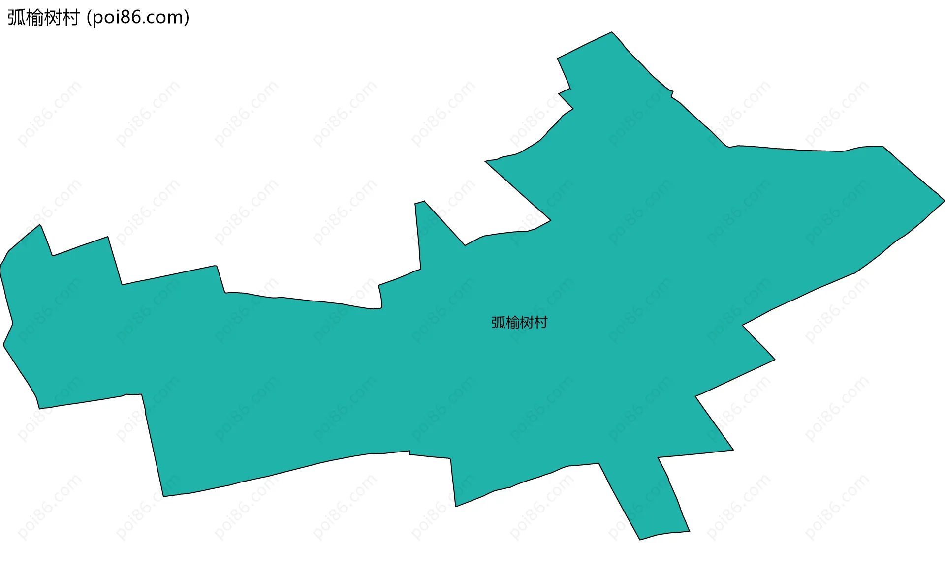 弧榆树村边界地图