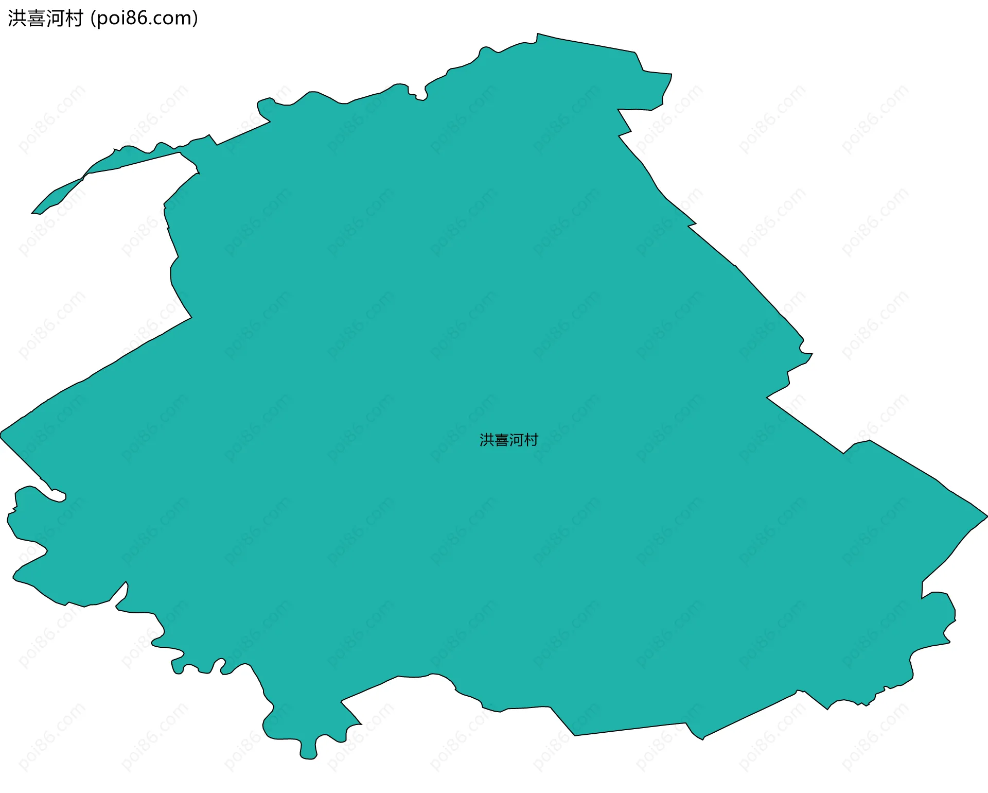 洪喜河村边界地图