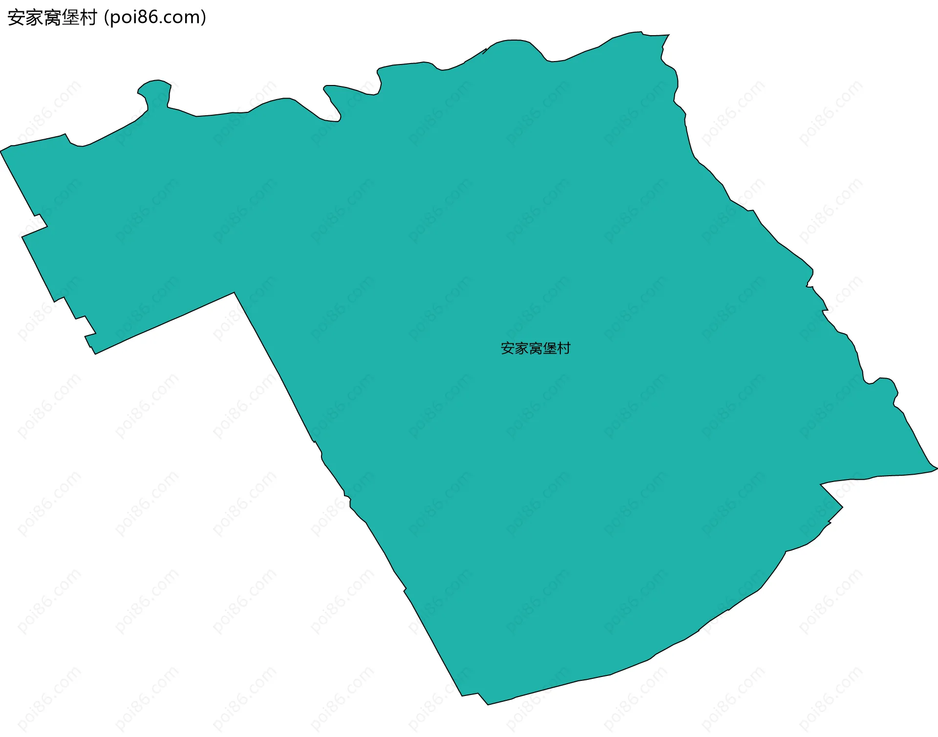安家窝堡村边界地图