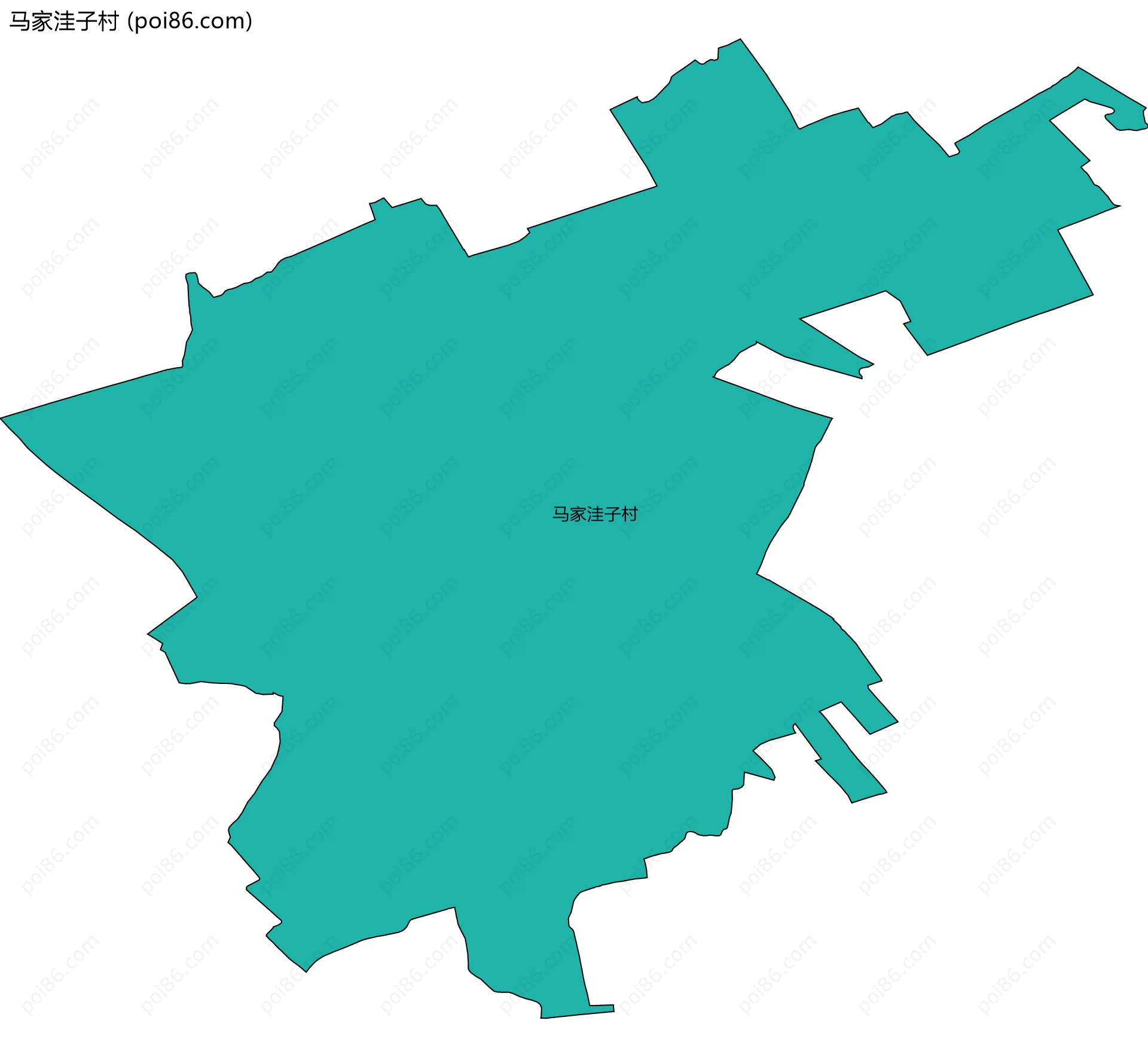马家洼子村边界地图