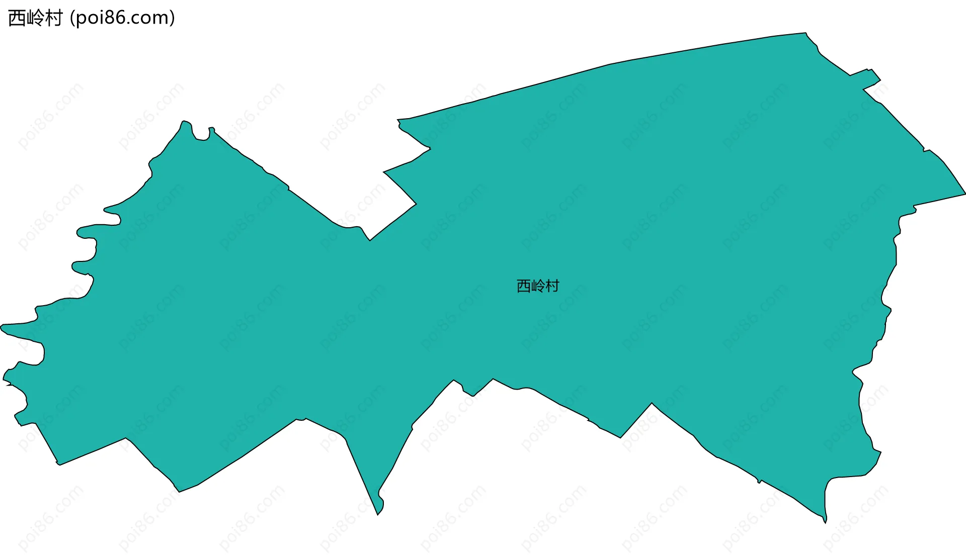西岭村边界地图