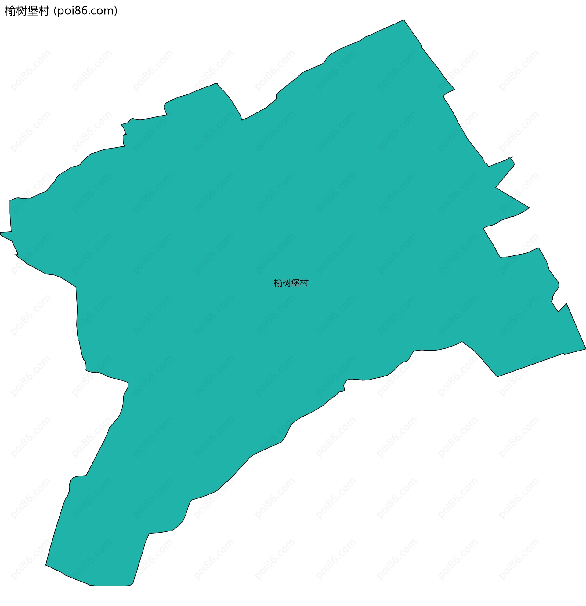 榆树堡村边界地图