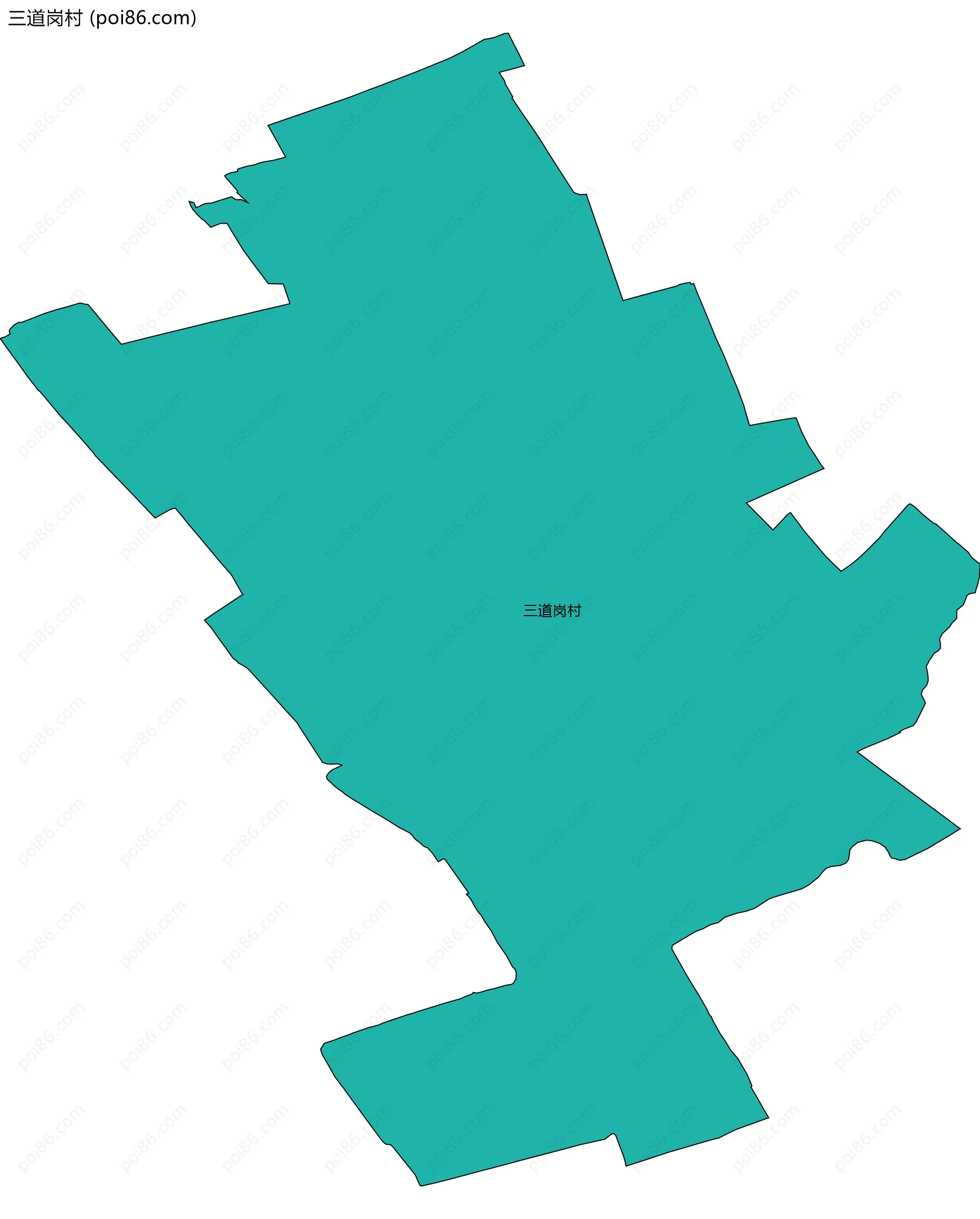 三道岗村边界地图