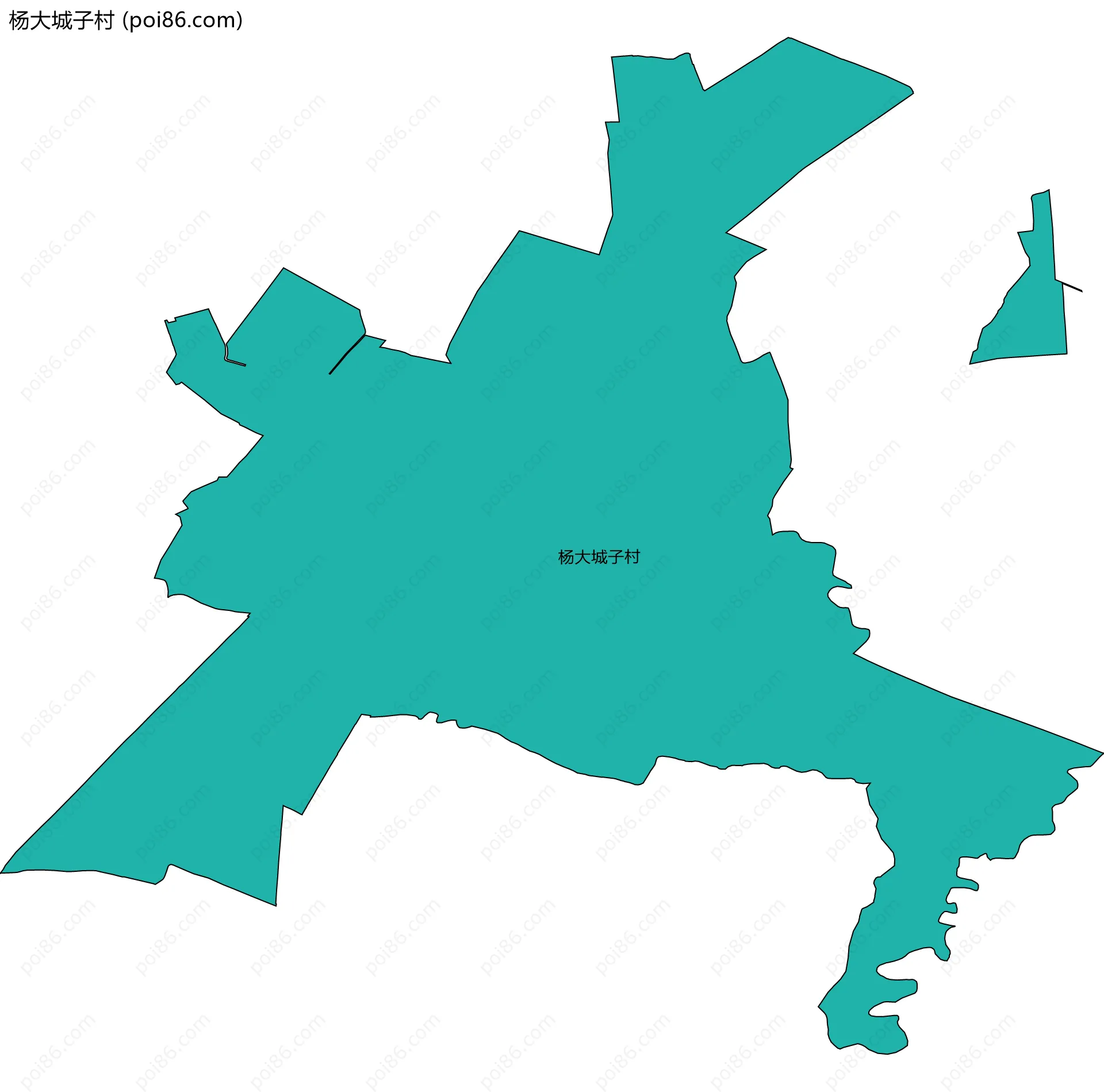 杨大城子村边界地图