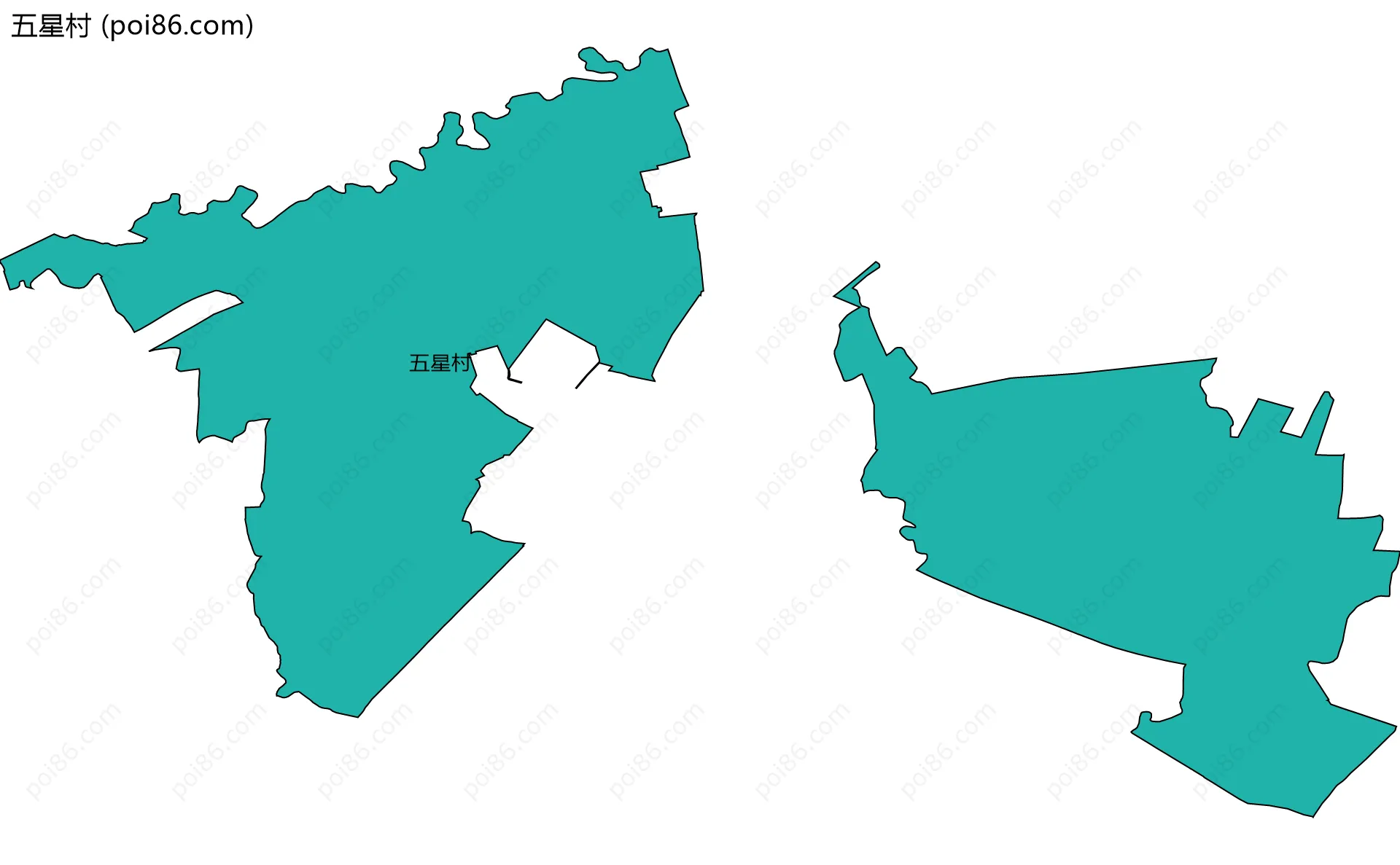 五星村边界地图