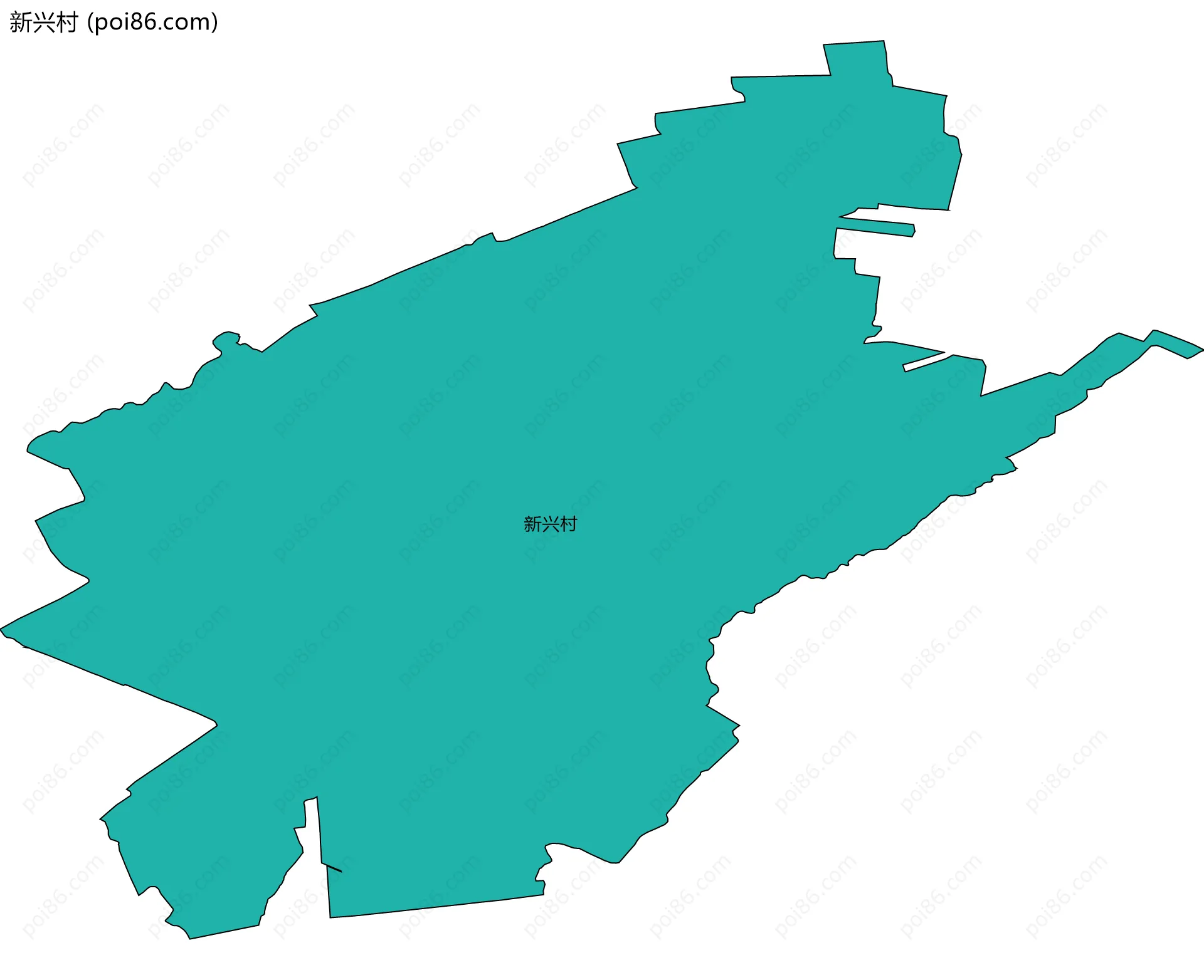 新兴村边界地图