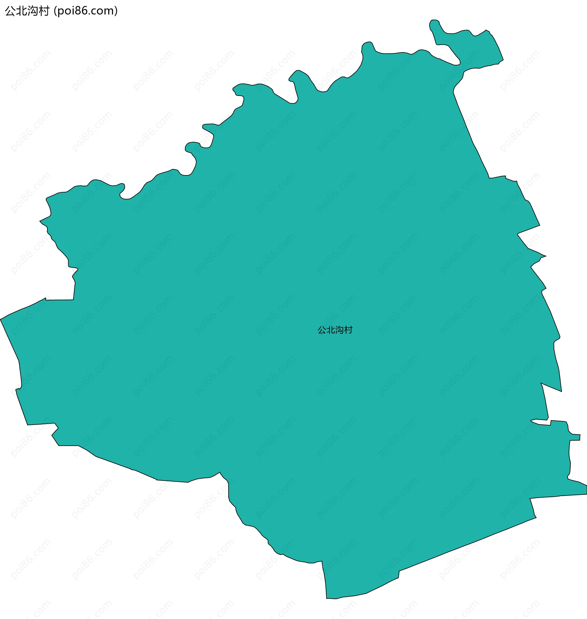 公北沟村边界地图