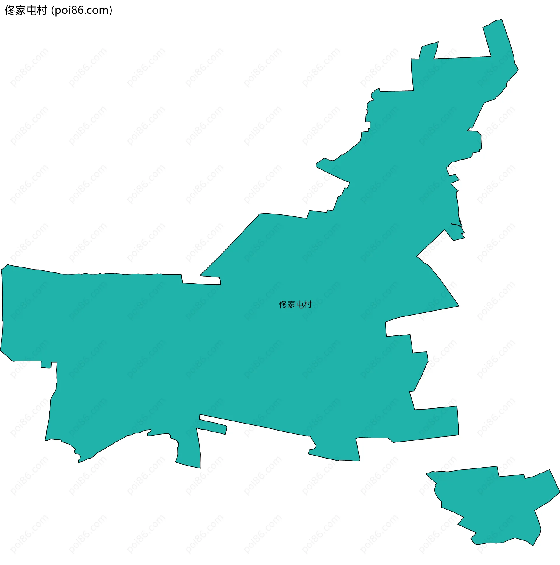 佟家屯村边界地图