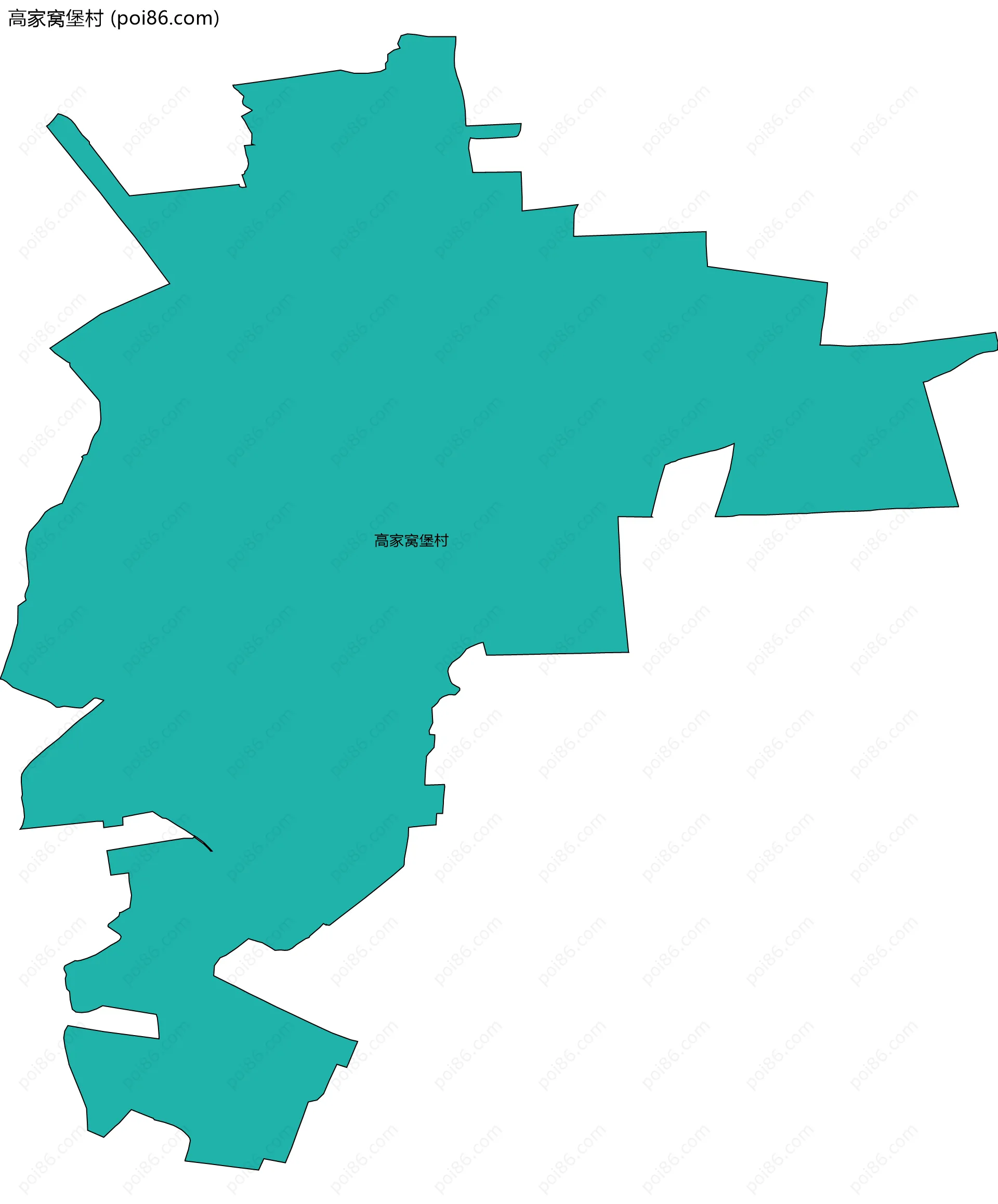 高家窝堡村边界地图