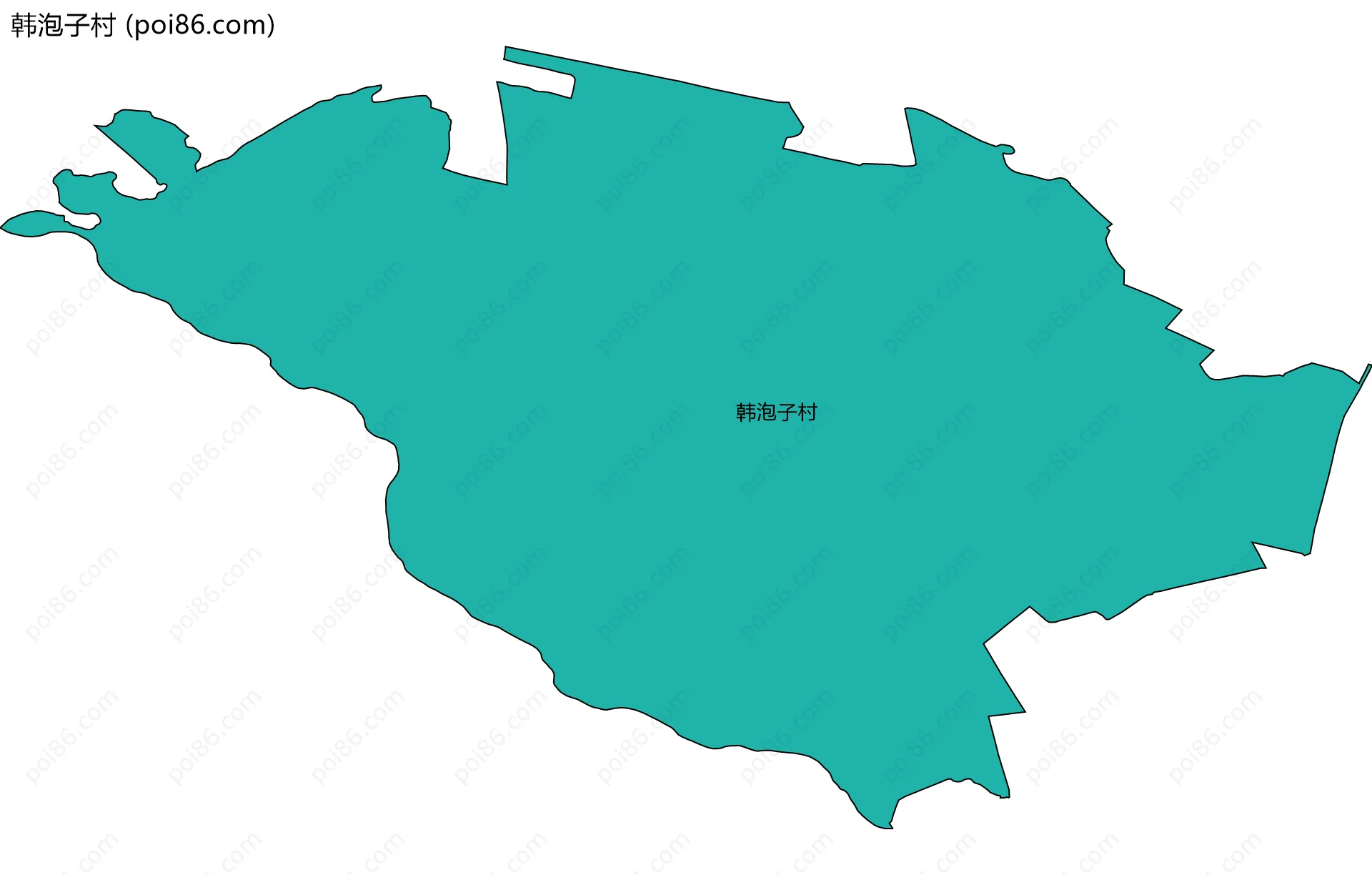 韩泡子村边界地图