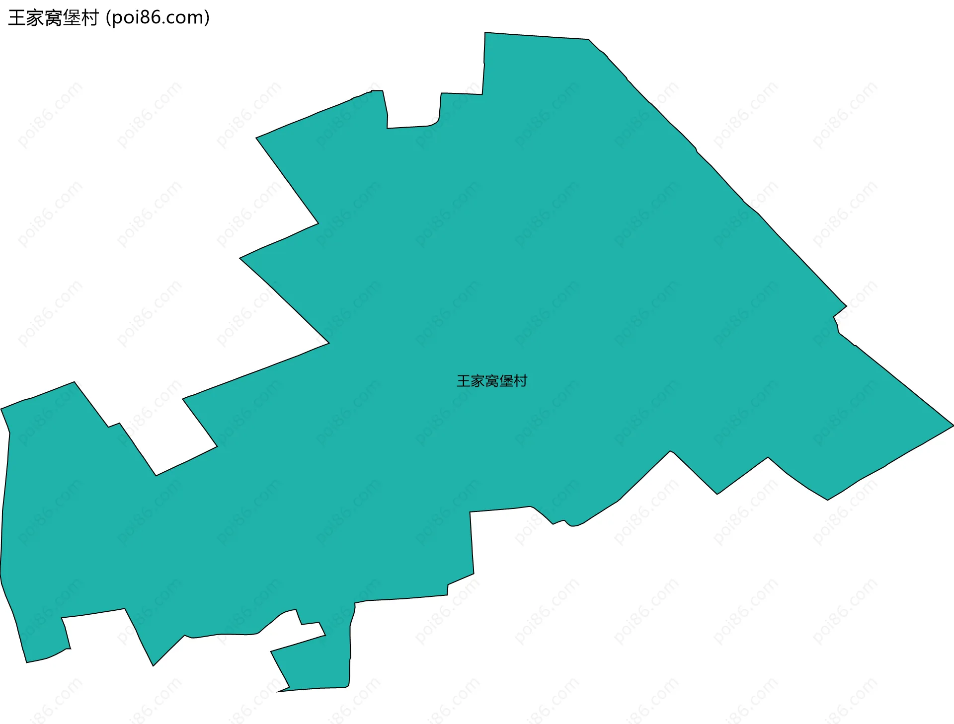 王家窝堡村边界地图