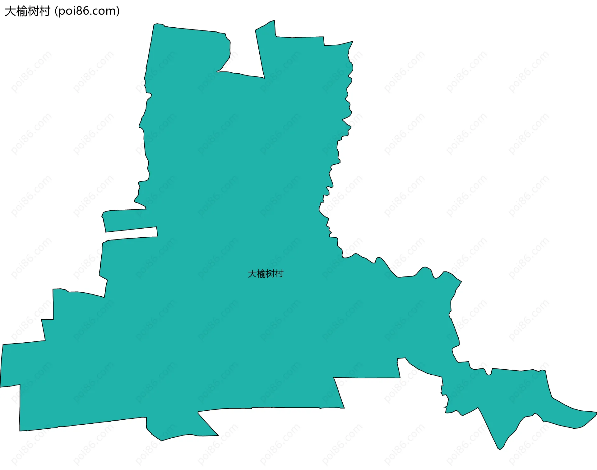 大榆树村边界地图