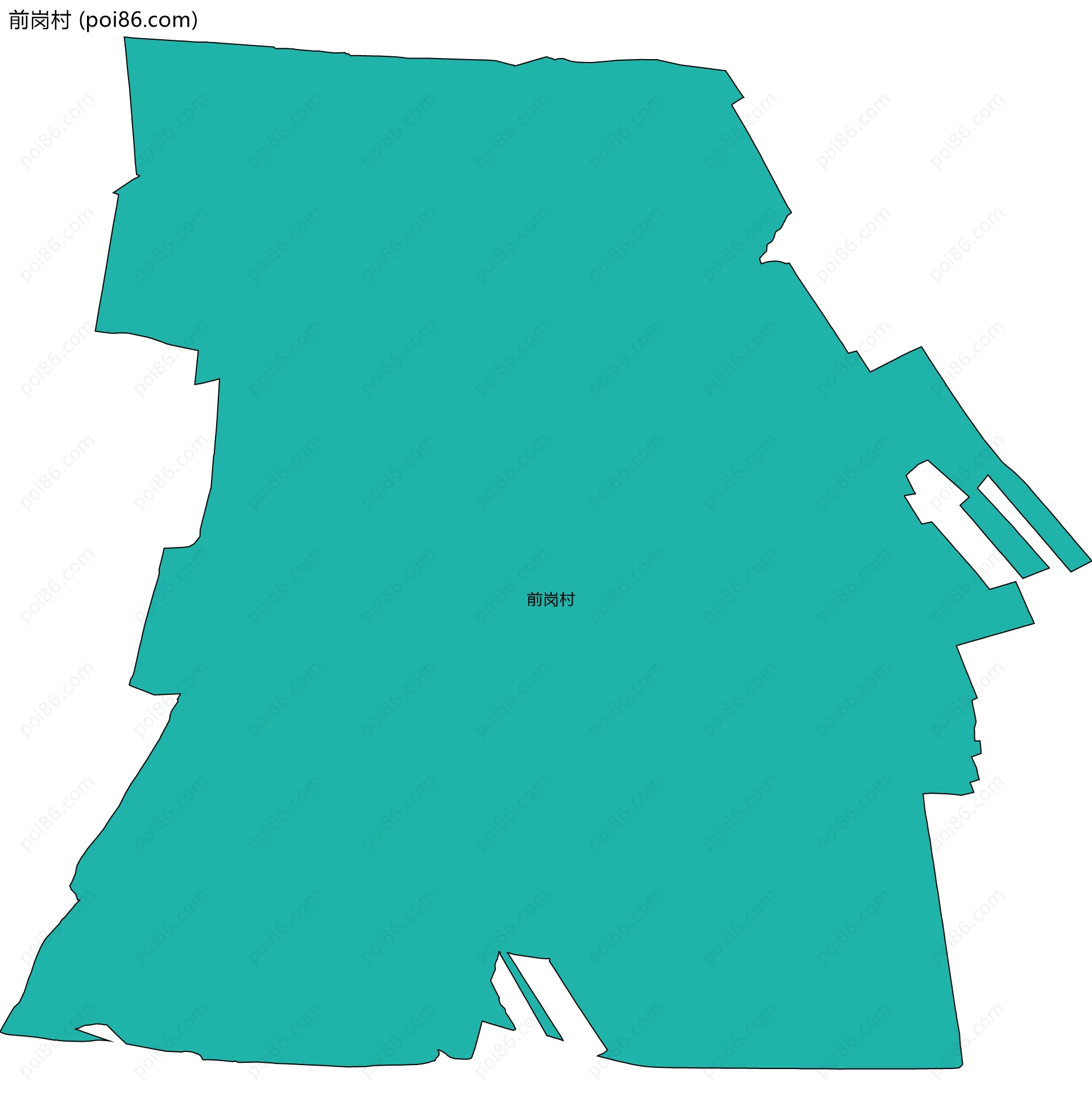 前岗村边界地图