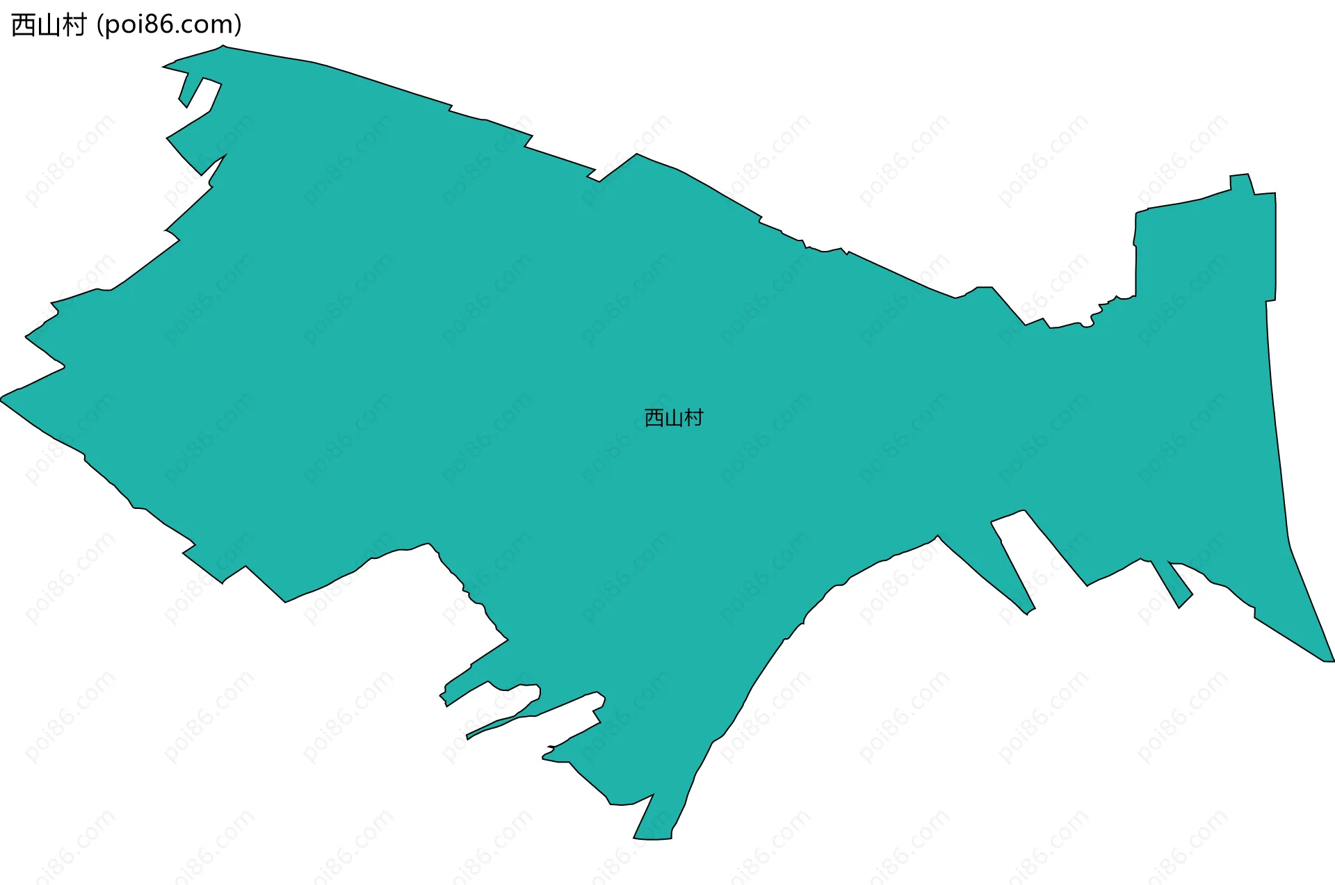 西山村边界地图