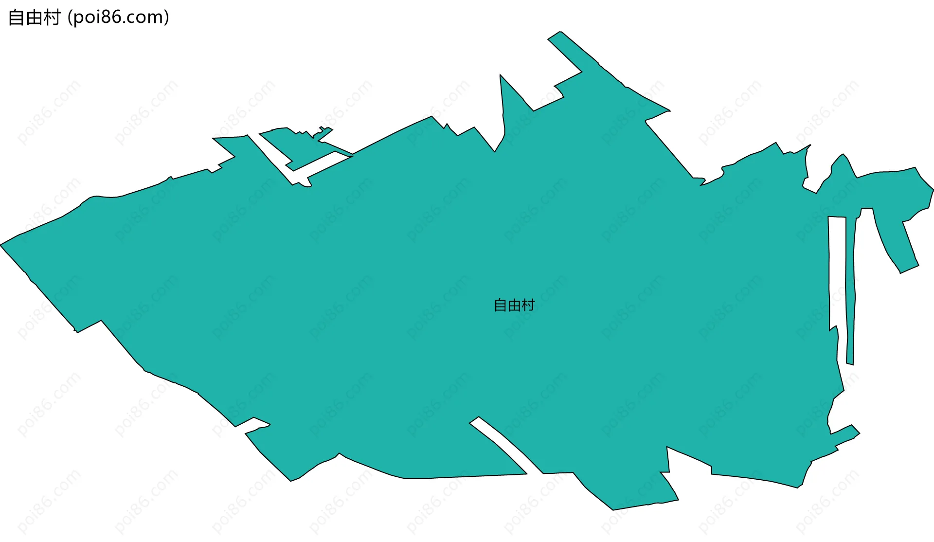 自由村边界地图