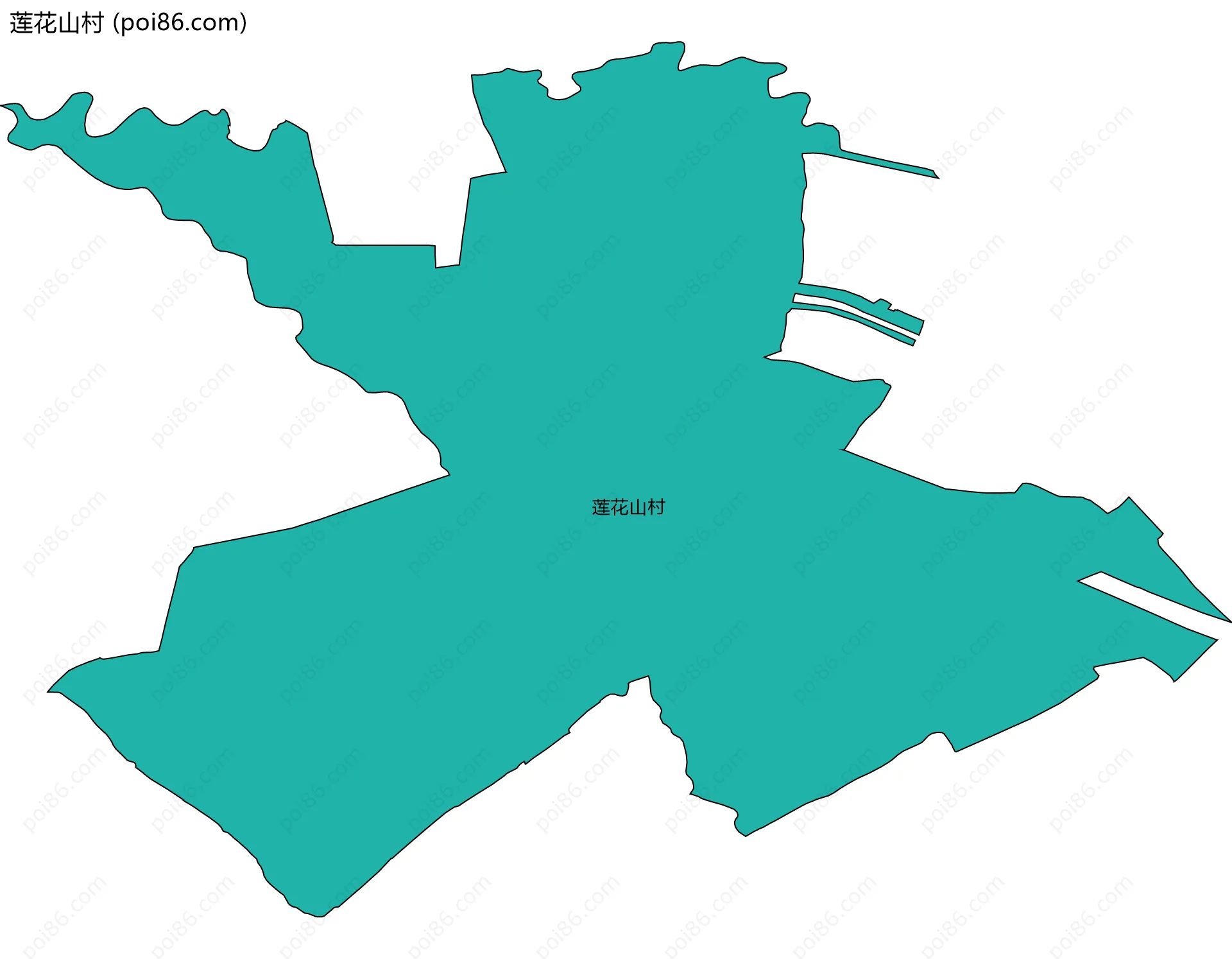 莲花山村边界地图