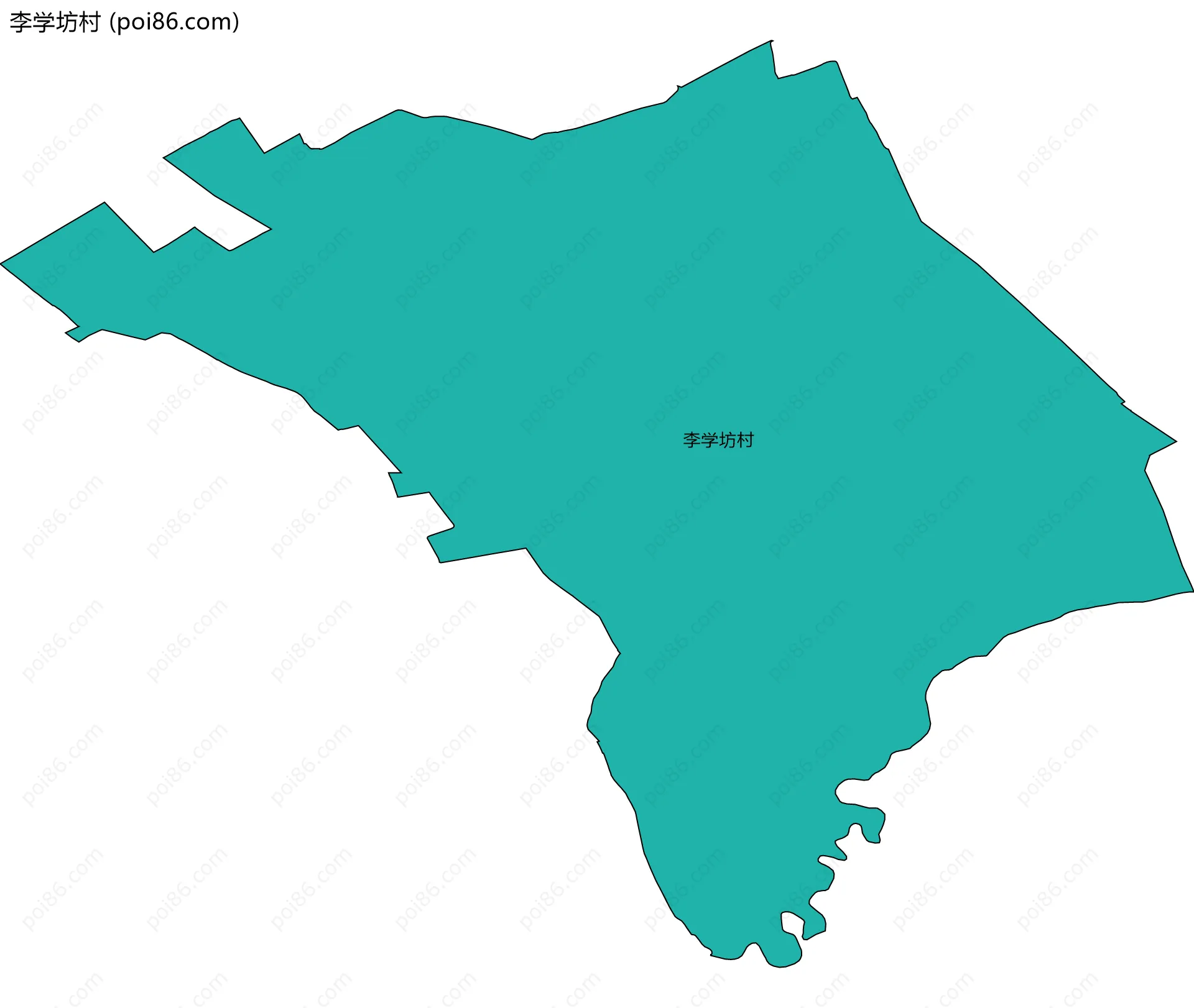 李学坊村边界地图