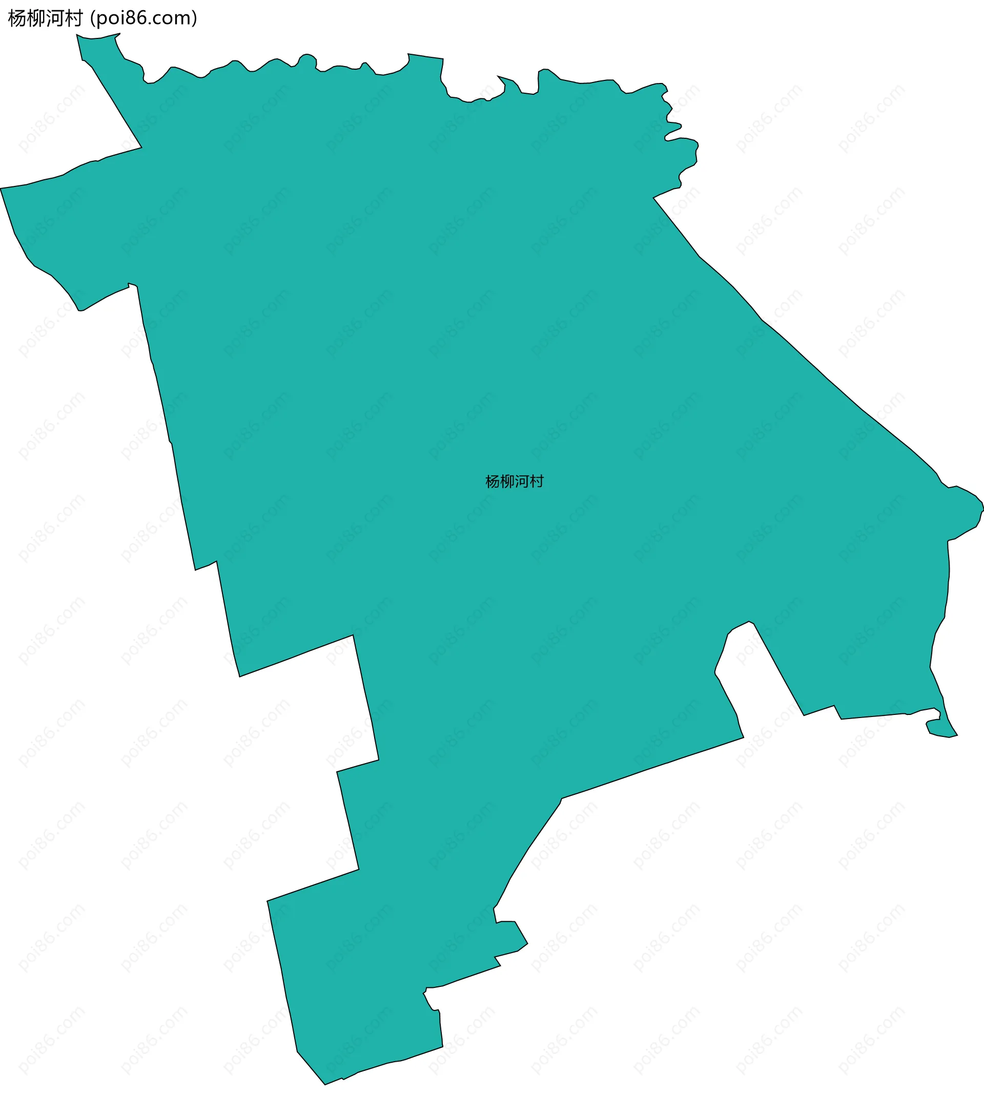 杨柳河村边界地图