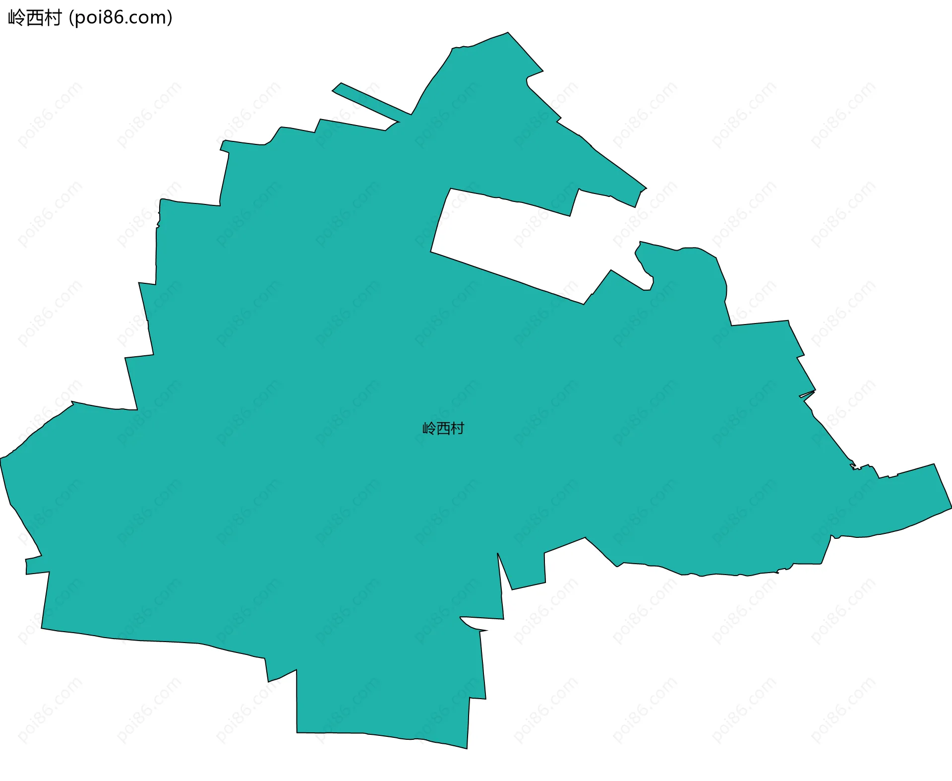 岭西村边界地图