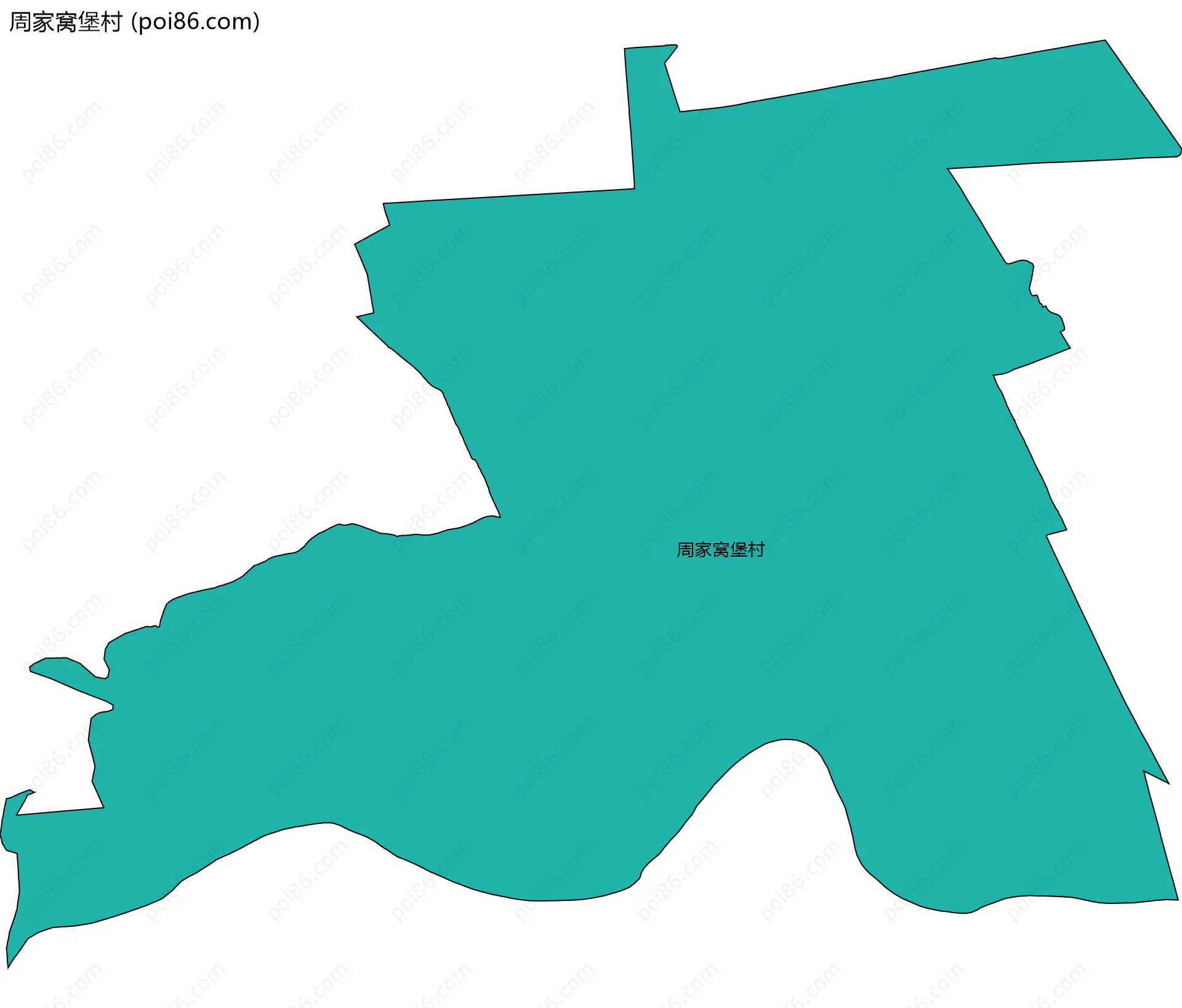 周家窝堡村边界地图