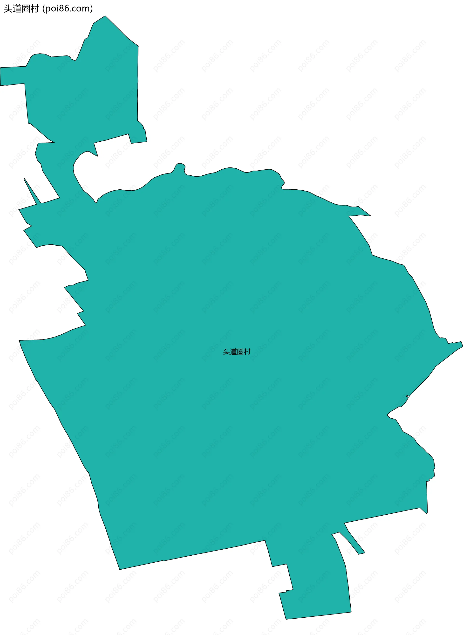 头道圈村边界地图