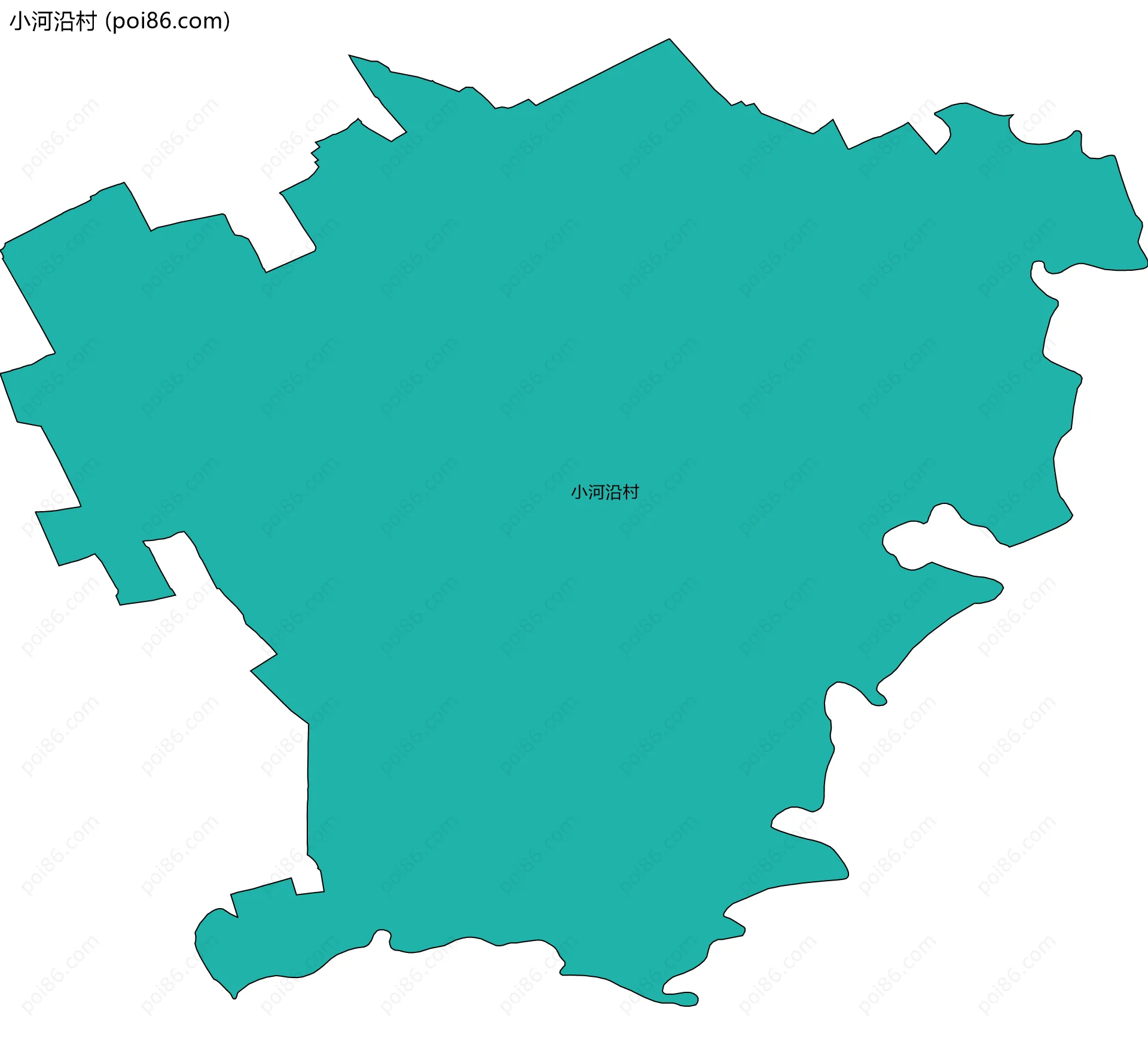 小河沿村边界地图