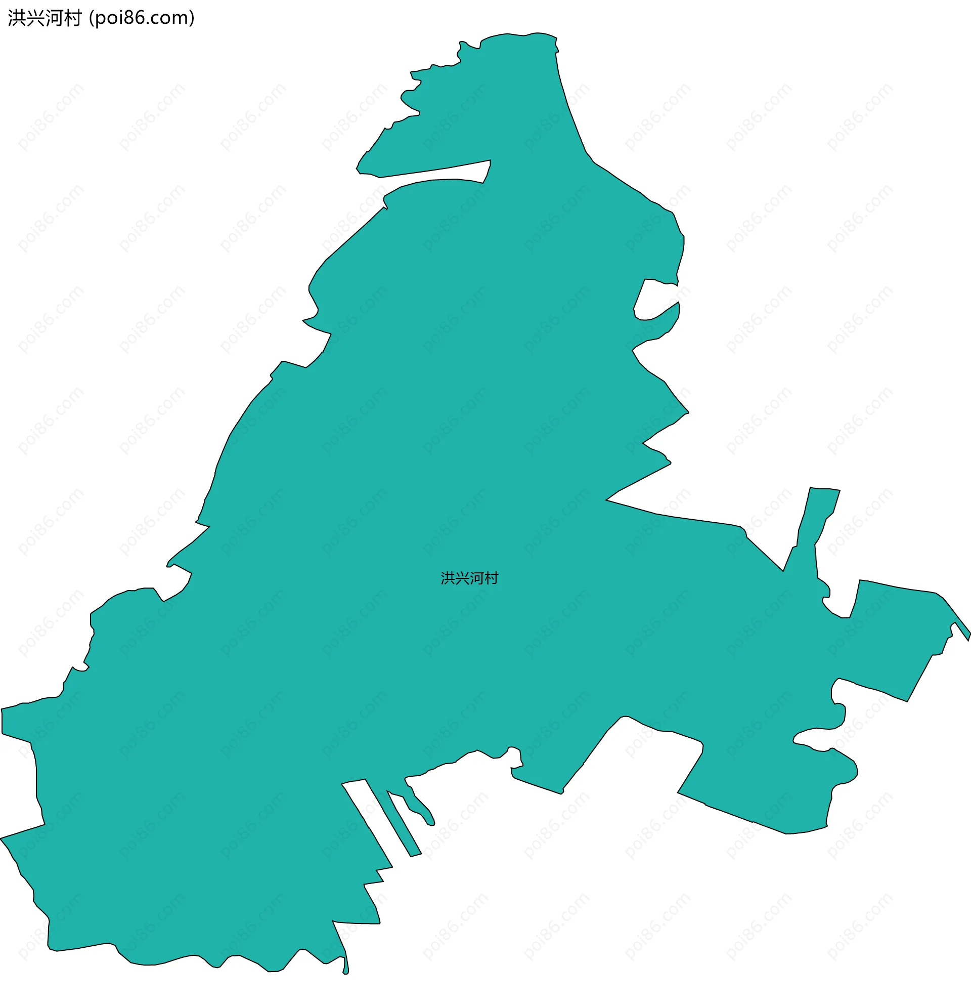 洪兴河村边界地图