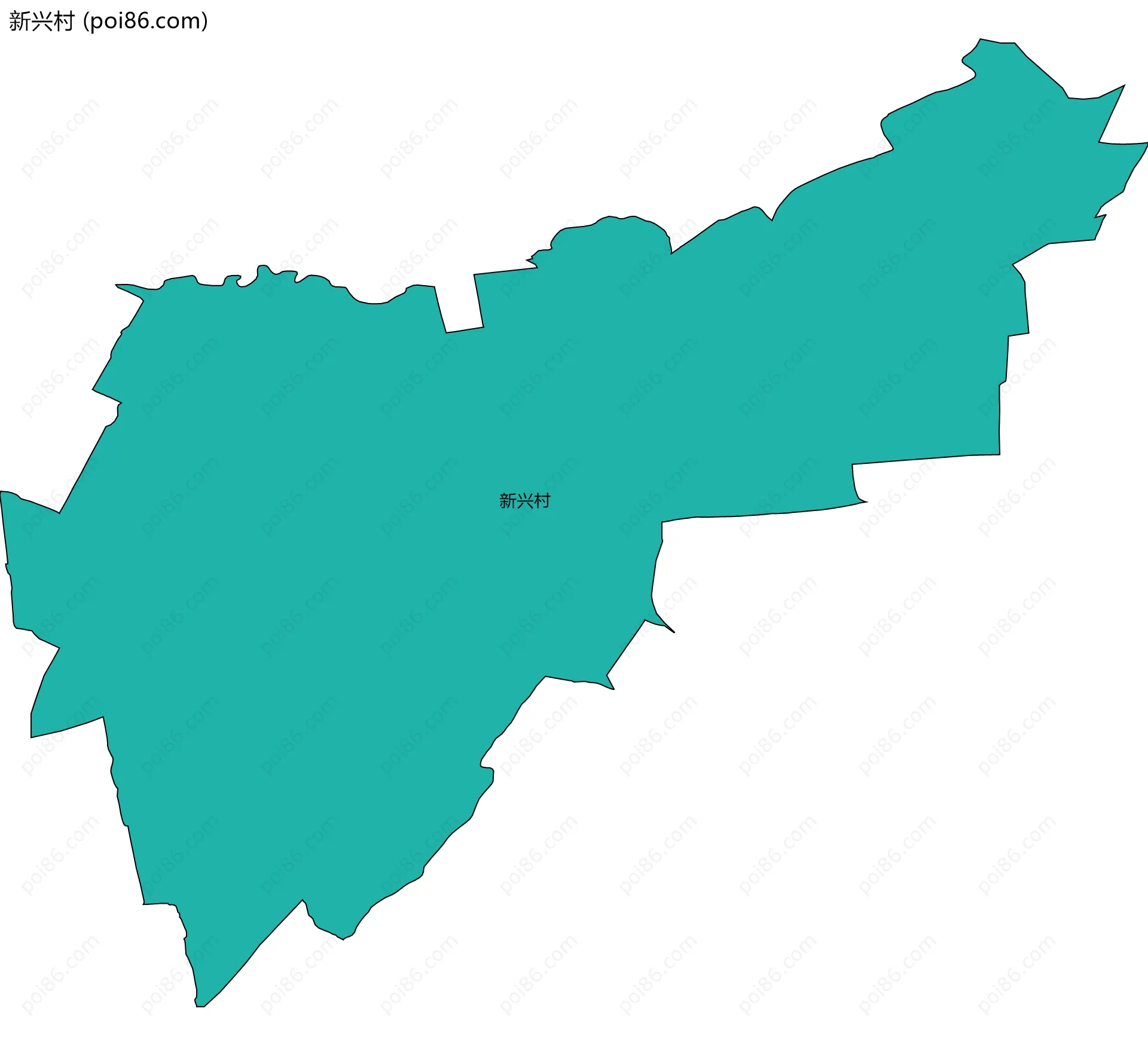 新兴村边界地图