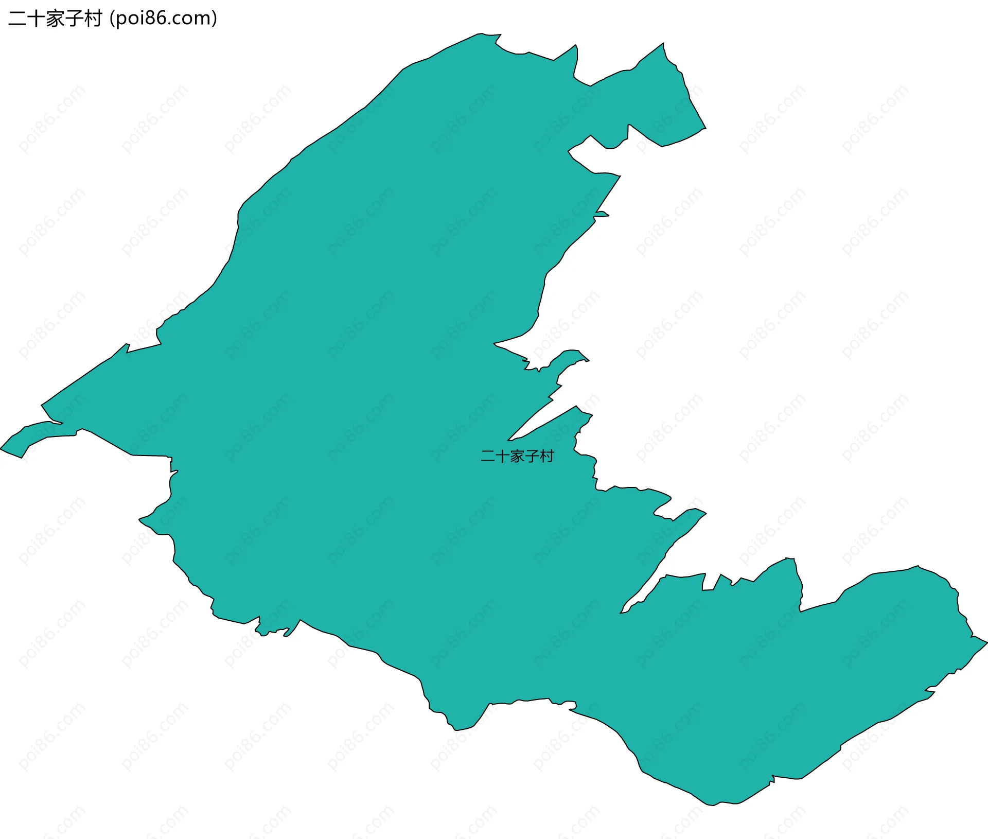 二十家子村边界地图