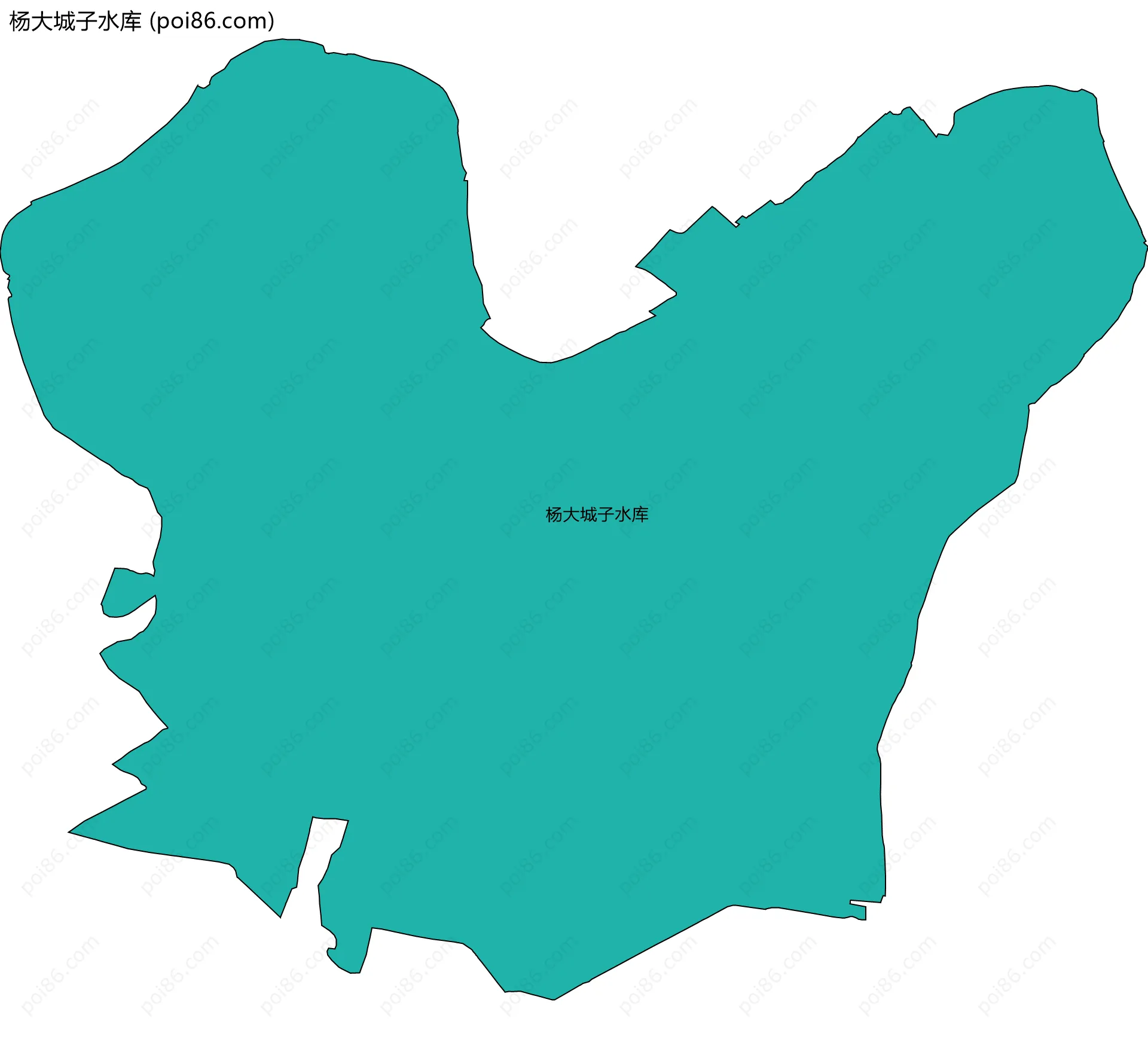 杨大城子水库边界地图