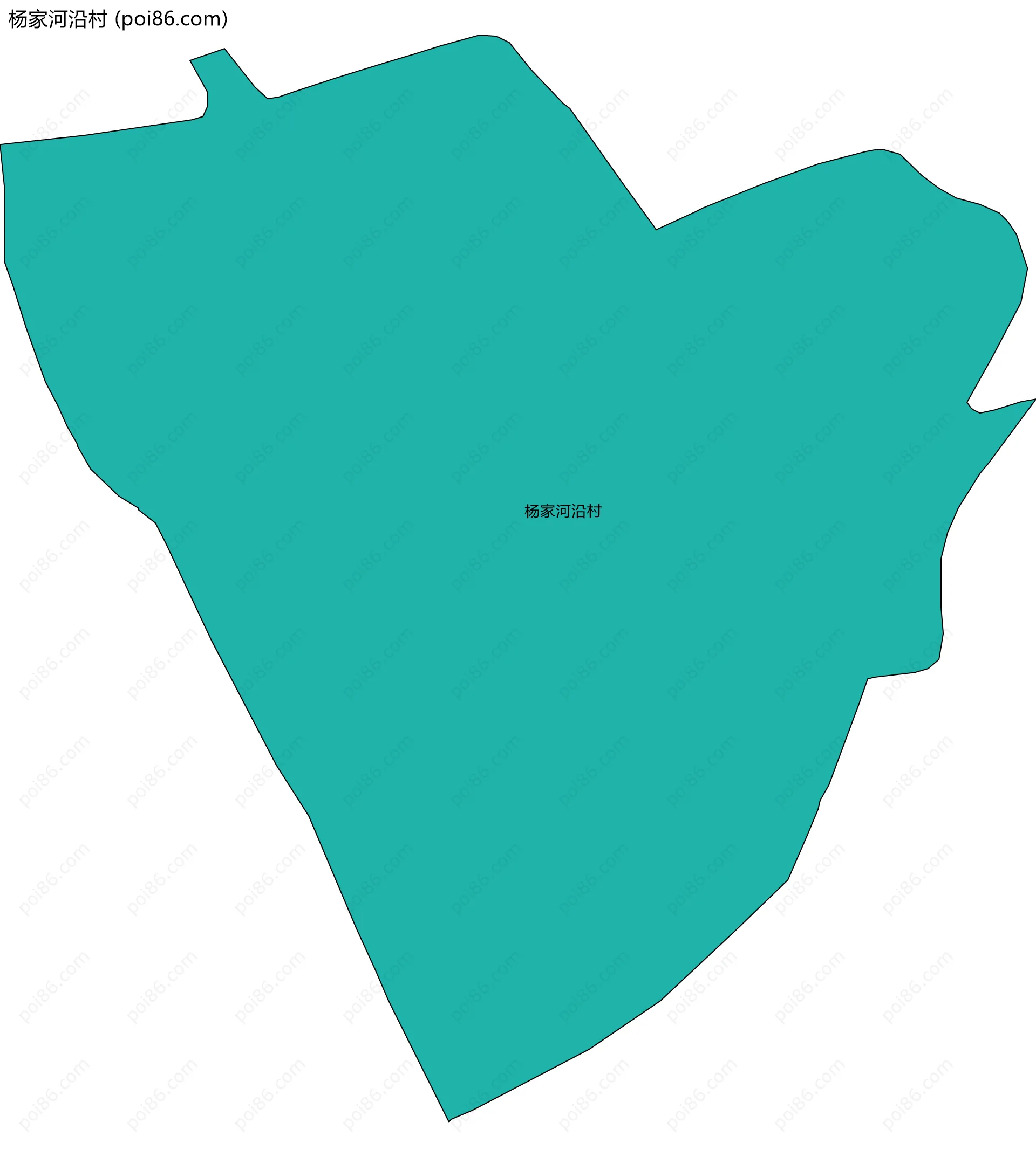 杨家河沿村边界地图