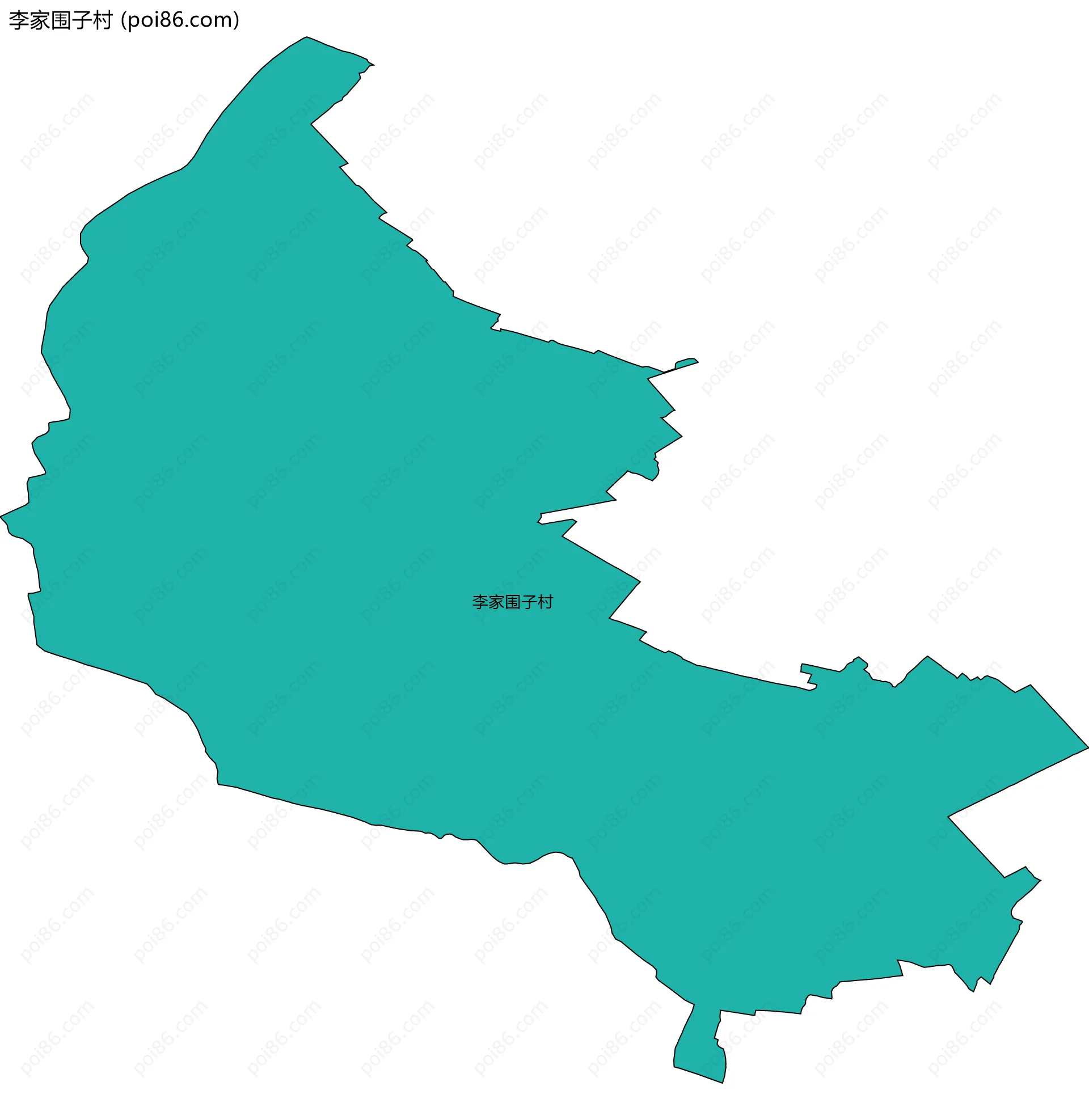 李家围子村边界地图