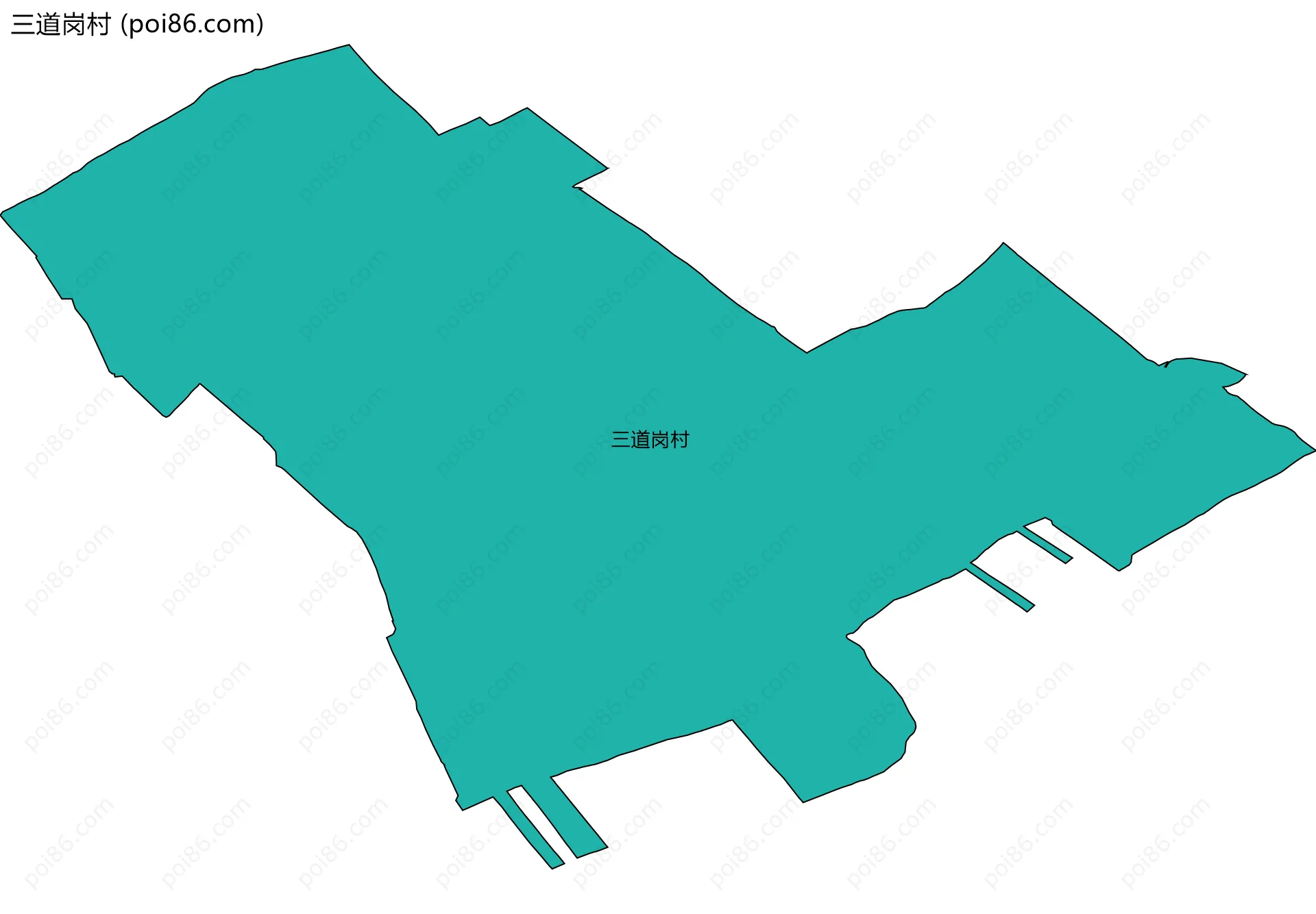 三道岗村边界地图