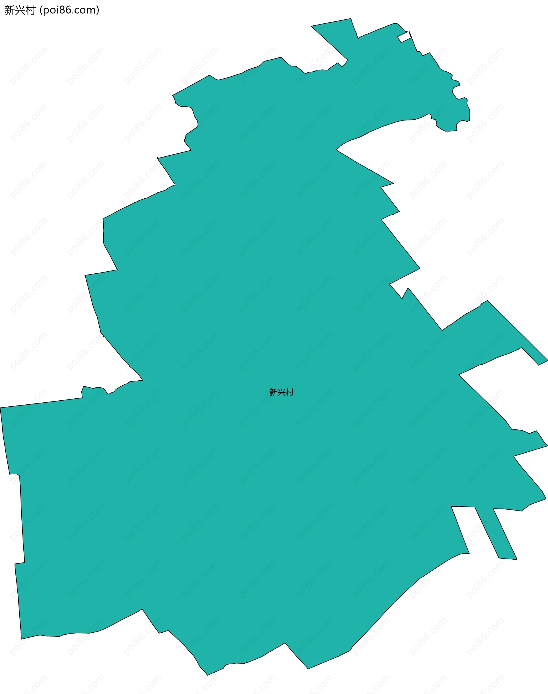 新兴村边界地图