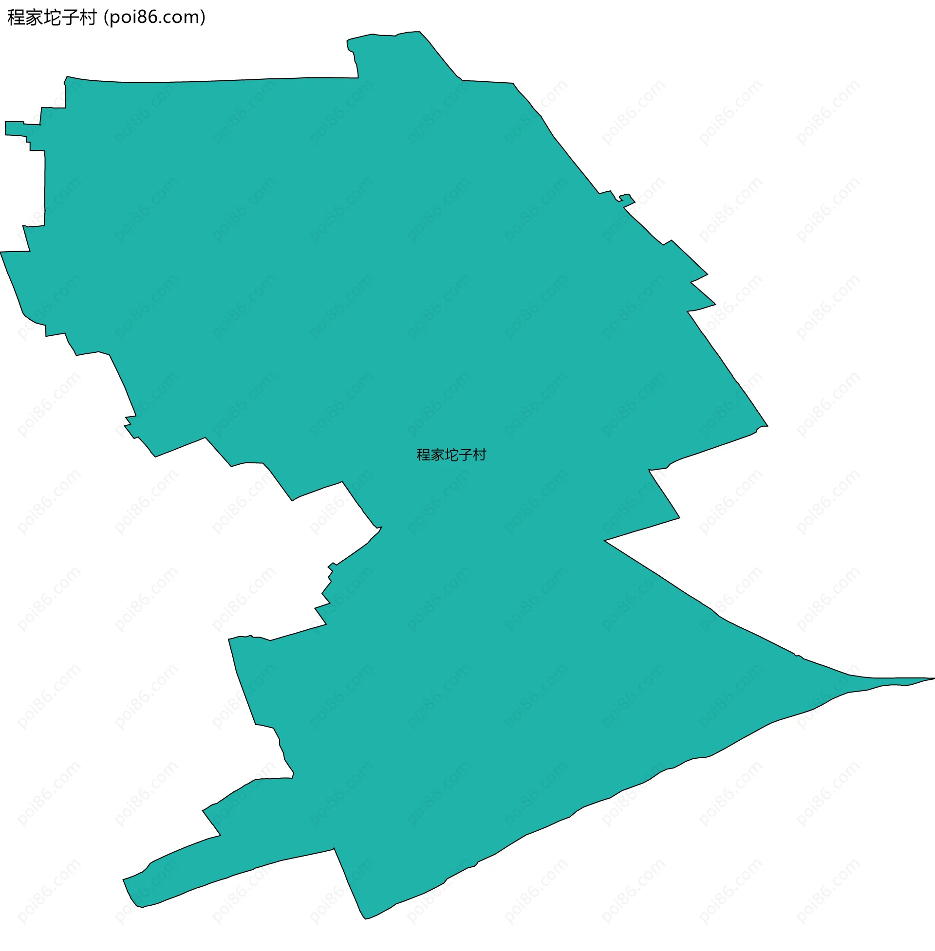 程家坨子村边界地图