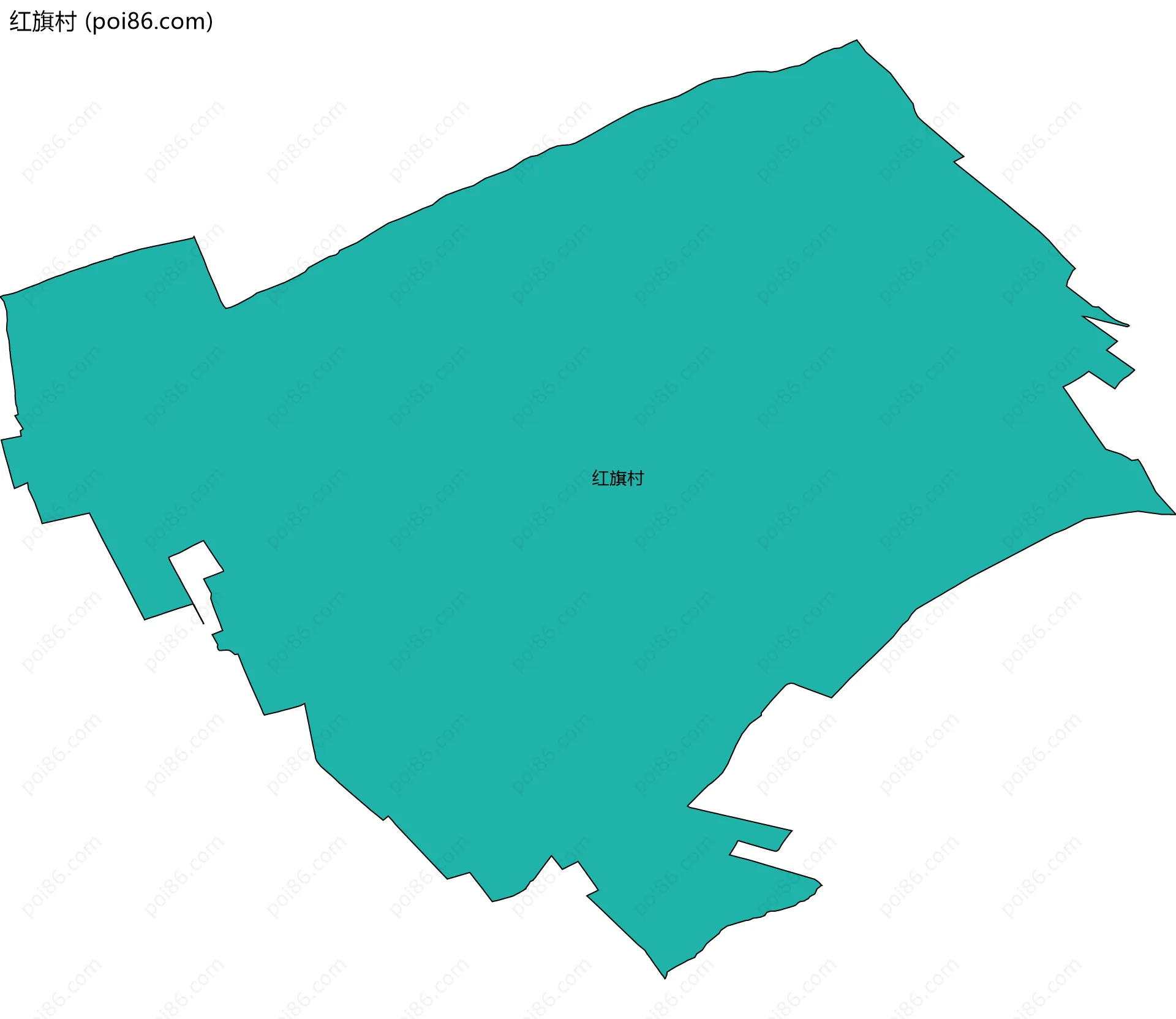 红旗村边界地图