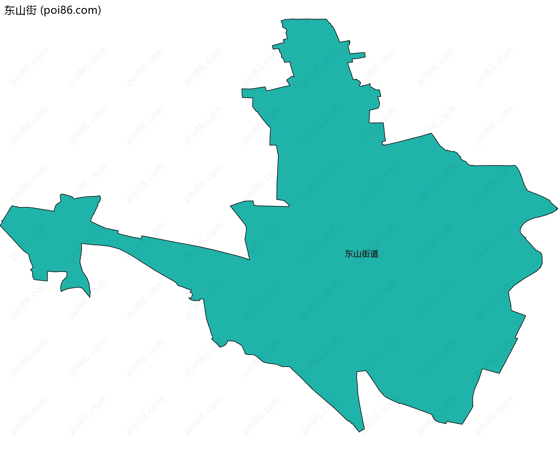 东山街边界地图(五级行政区划)