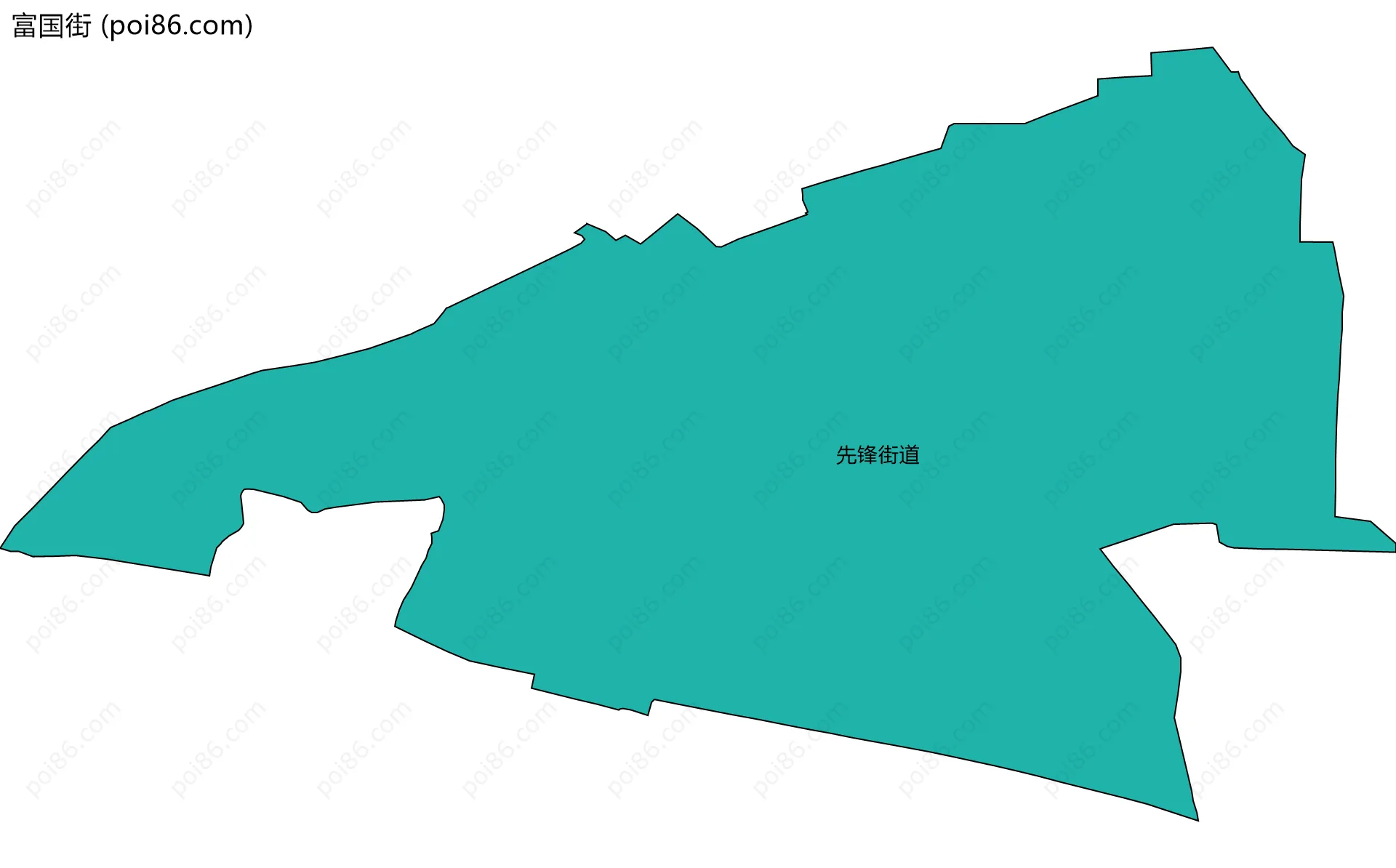 富国街边界地图(五级行政区划)