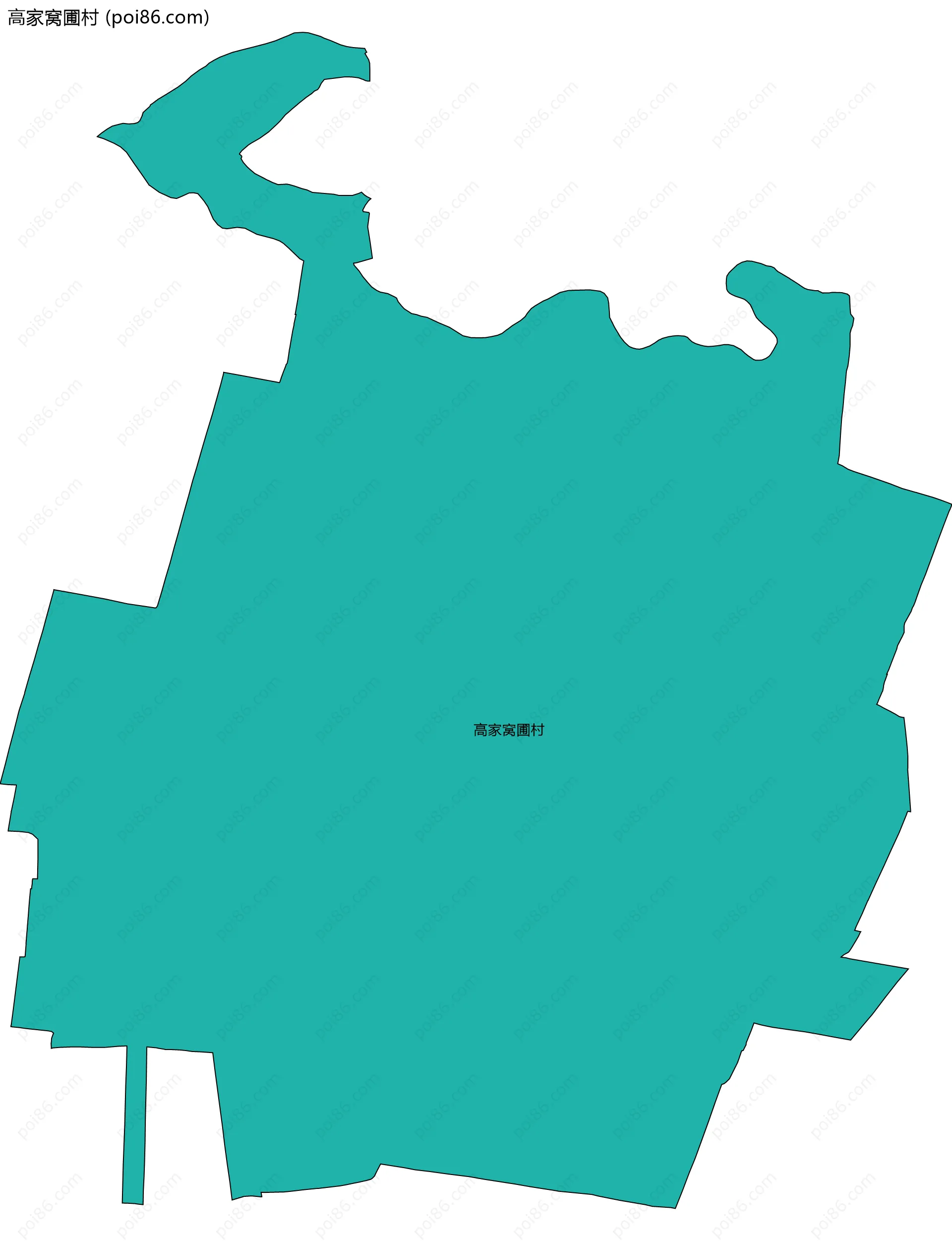 高家窝圃村边界地图