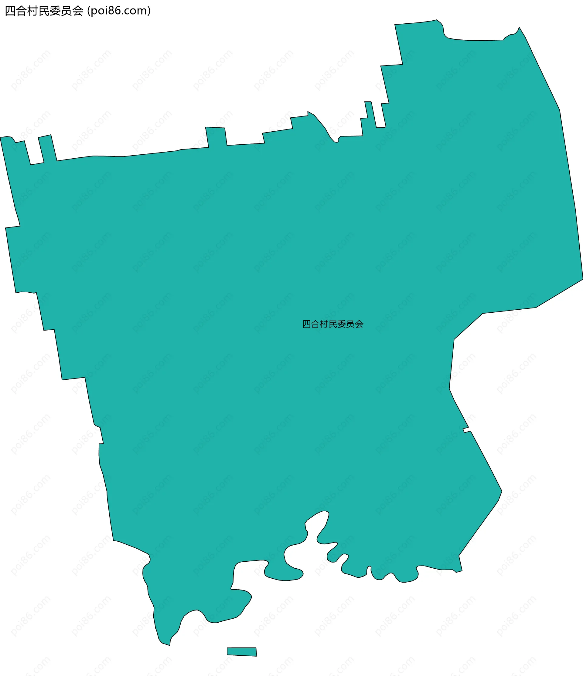 四合村民委员会边界地图
