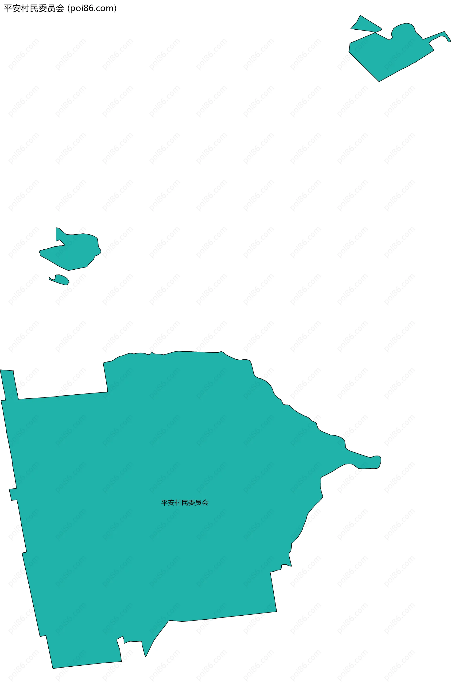 平安村民委员会边界地图