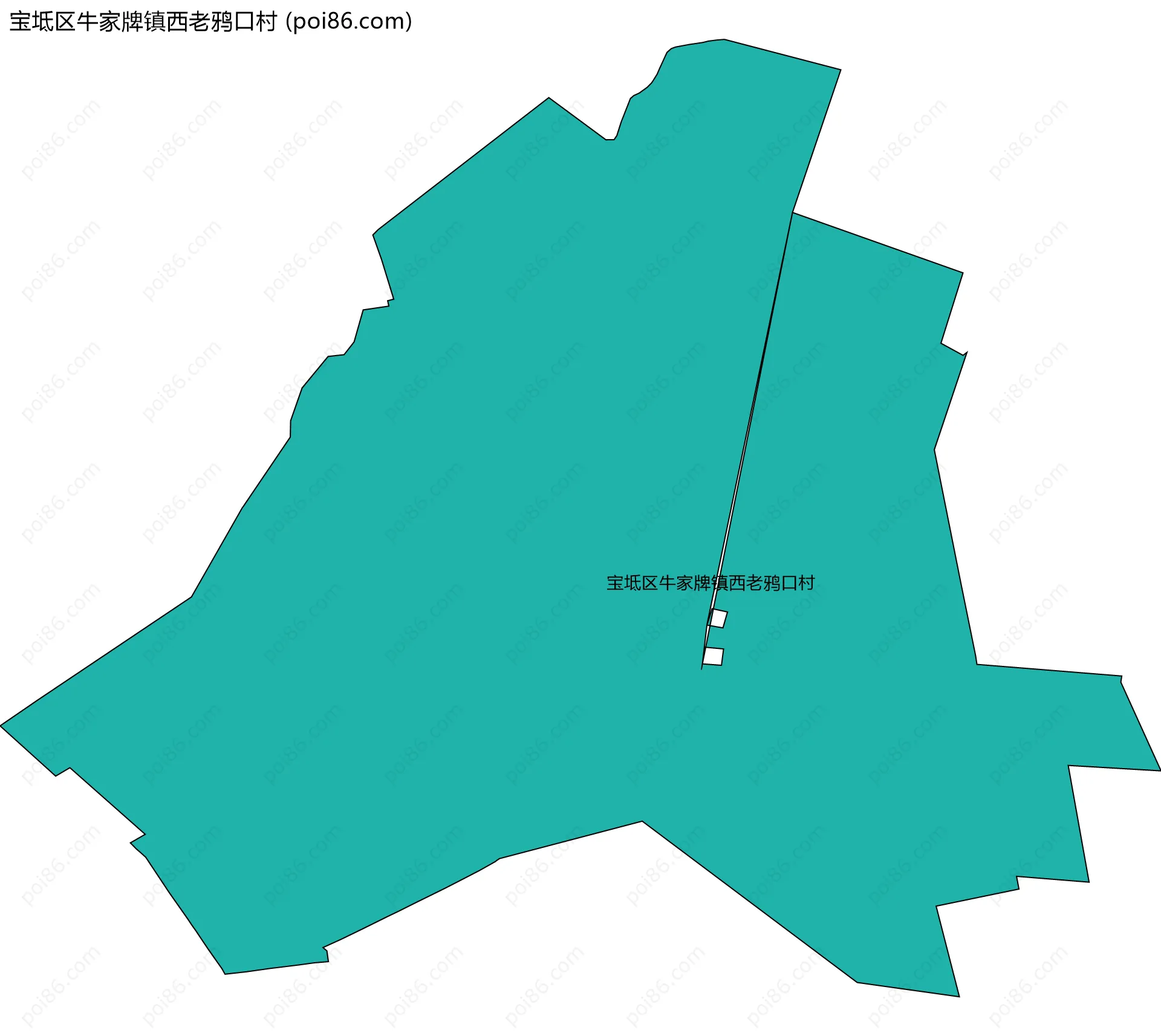 宝坻区牛家牌镇西老鸦口村边界地图