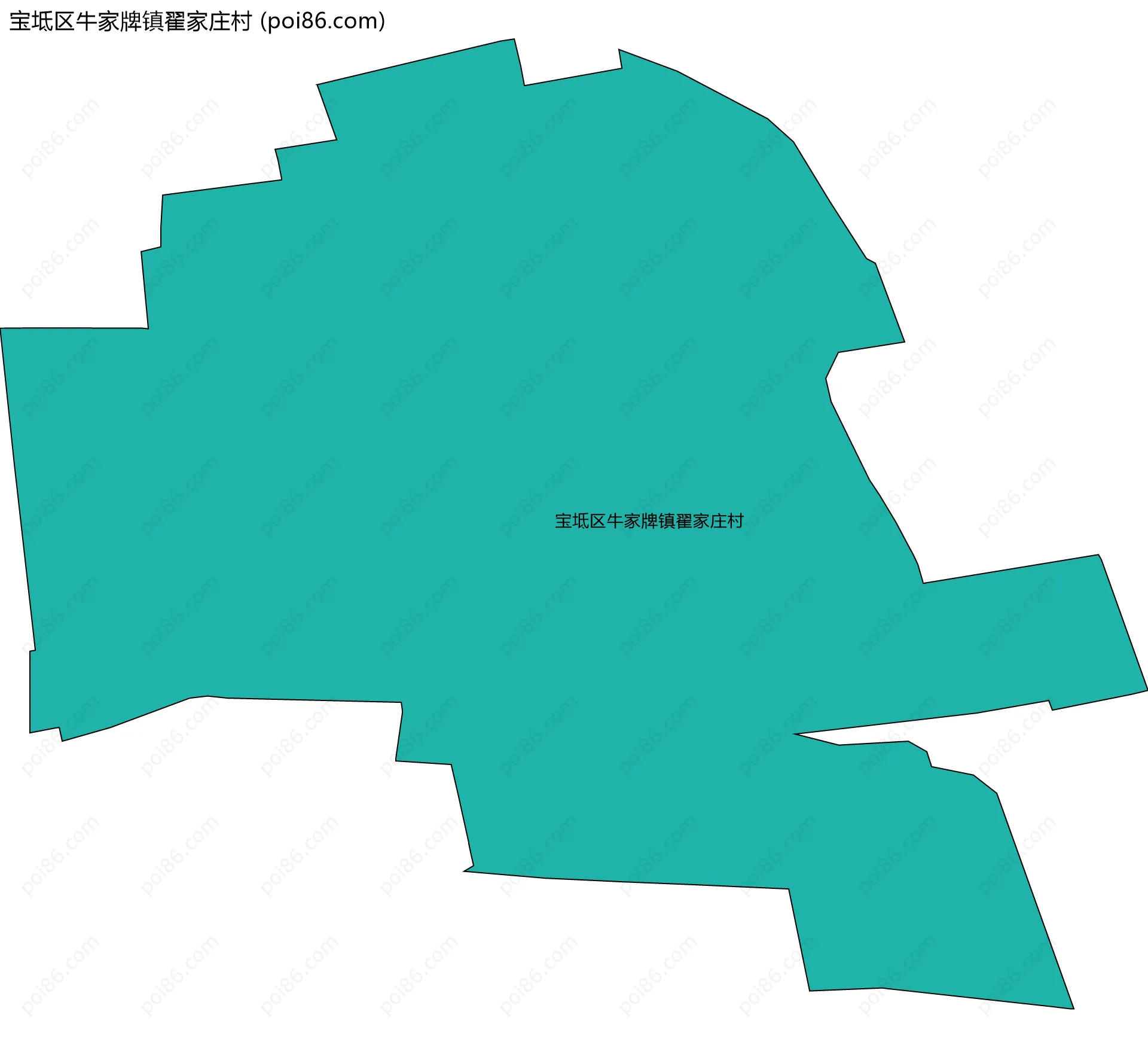 宝坻区牛家牌镇翟家庄村边界地图