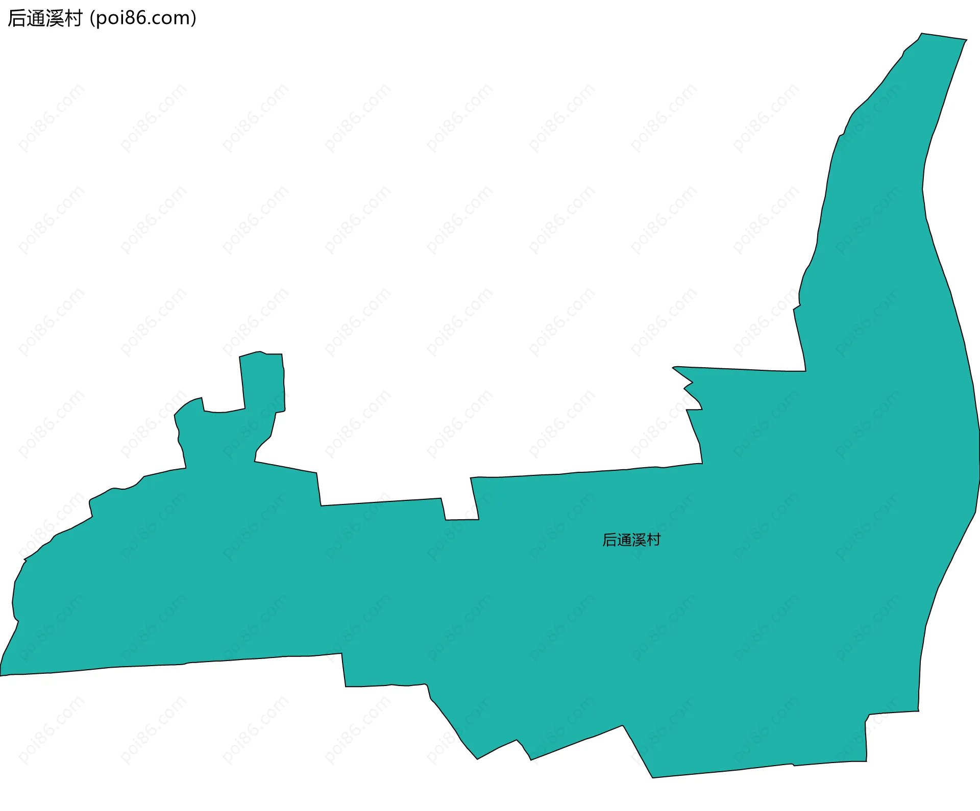 后通溪村边界地图