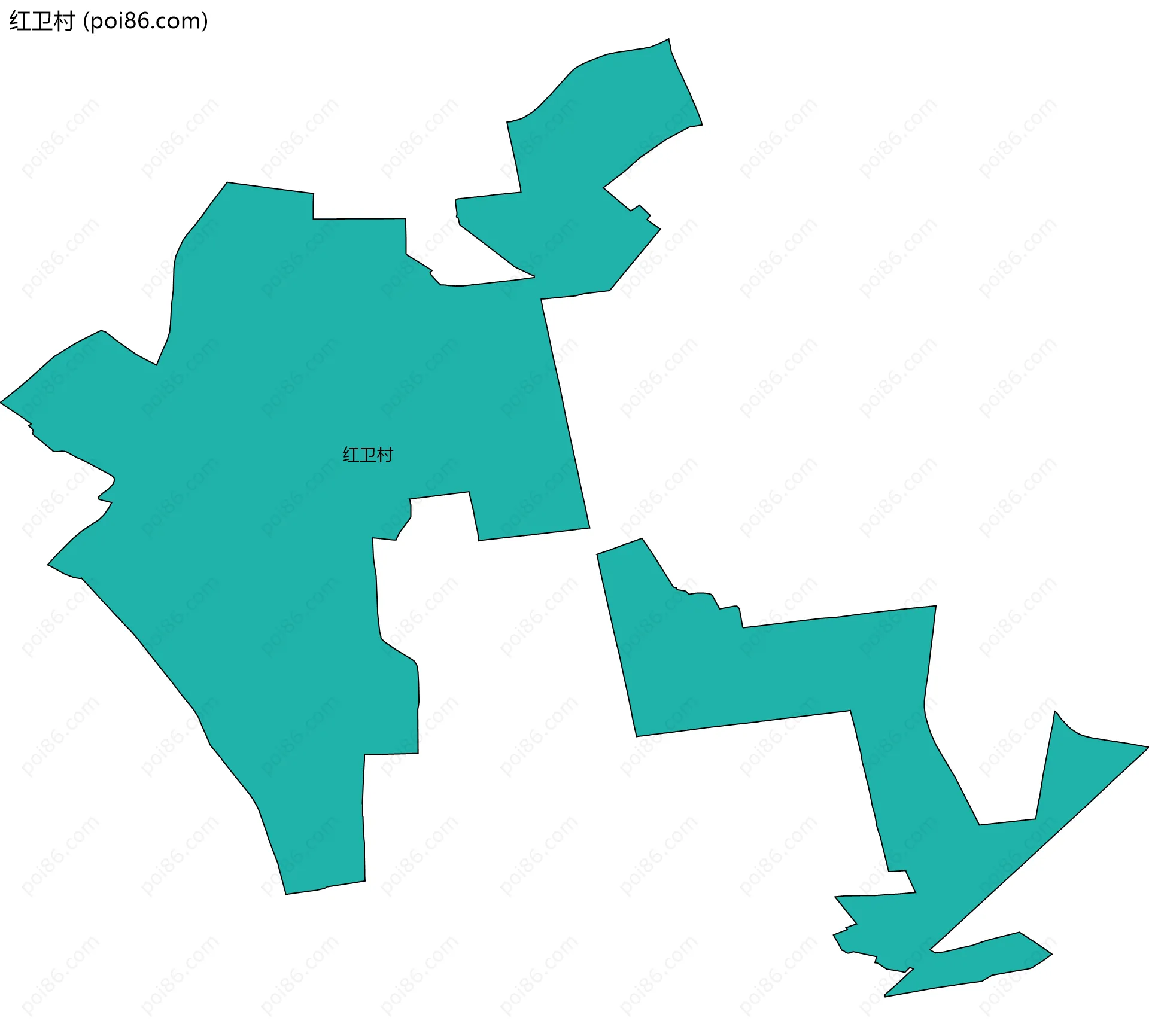 红卫村边界地图