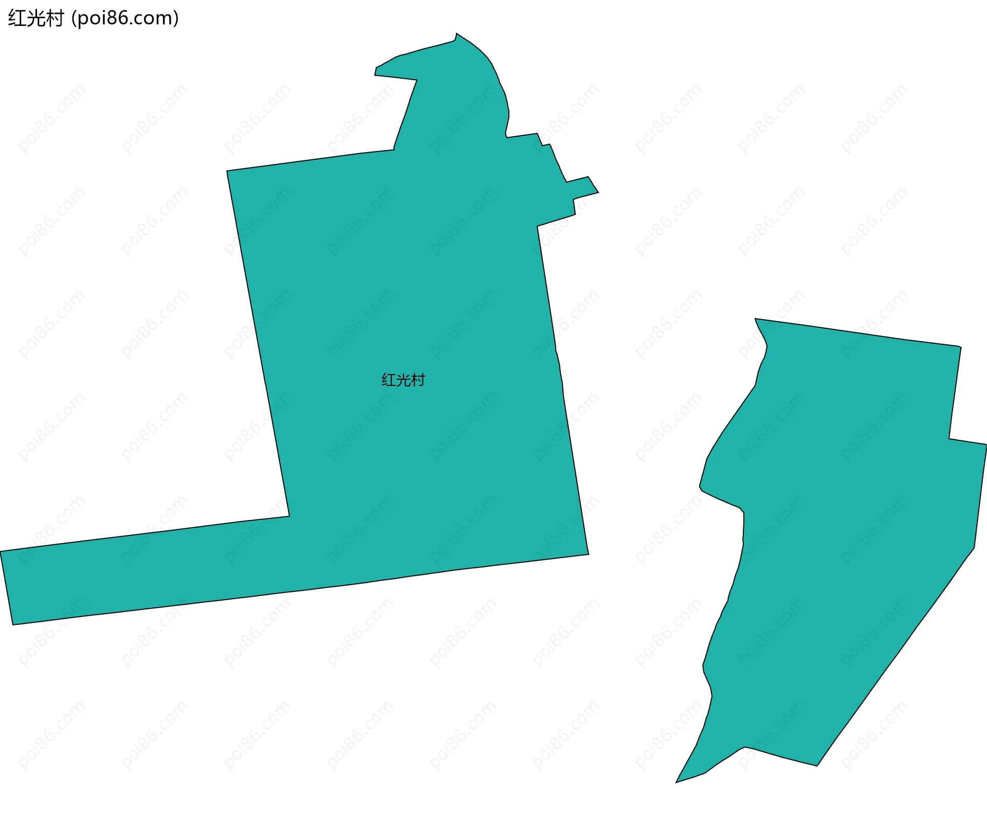红光村边界地图