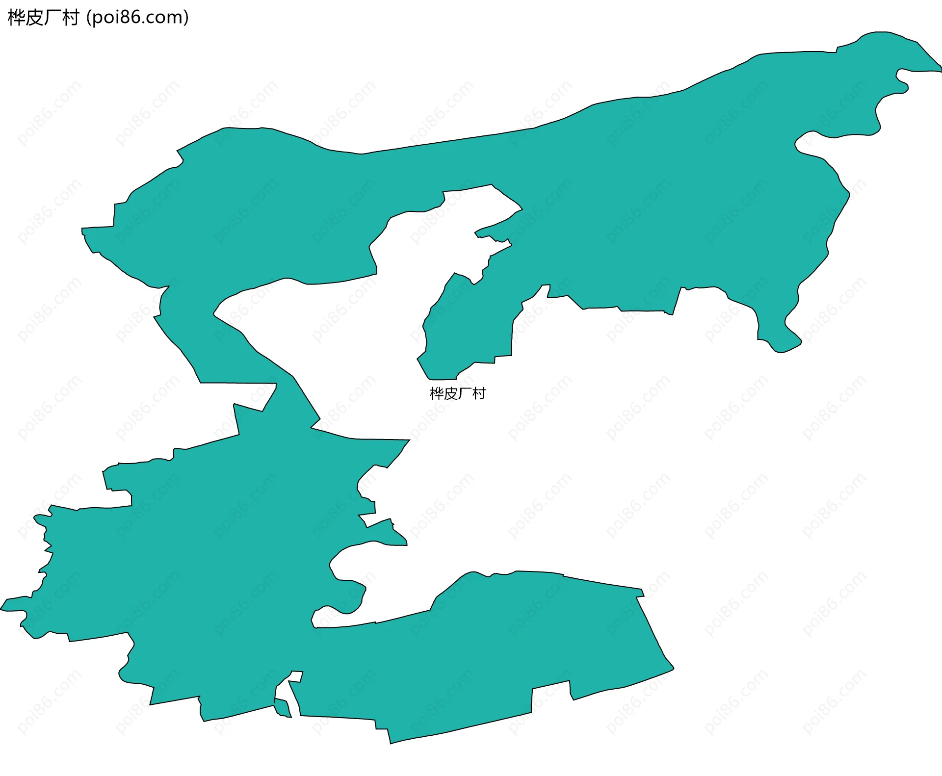 桦皮厂村边界地图